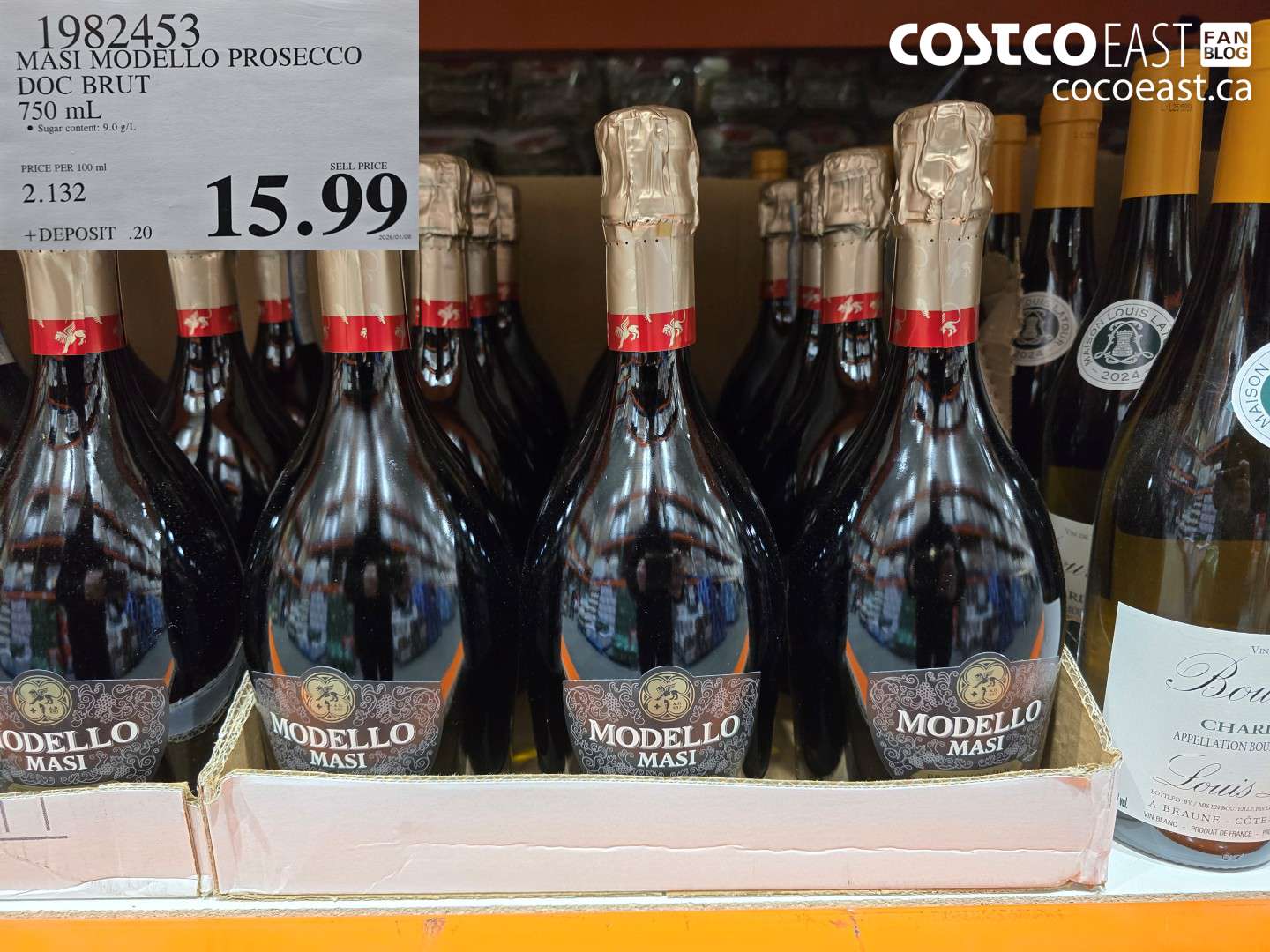 1982453 MASI MODELLO PROSECCO DOC BRUT 750 mL $15.99