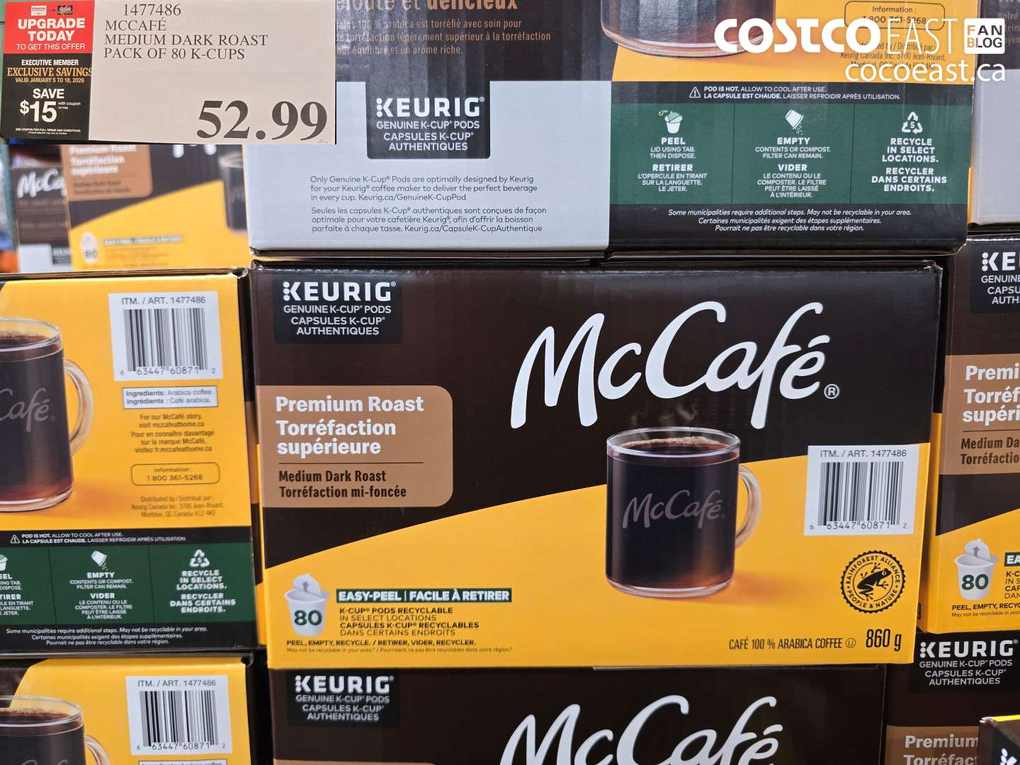 1477486 MCCAFE MEDIUM ROAST PACK OF 80 K-CUPS ($15.00 INSTANT SAVINGS EXPIRES ON 2026-01-18) $39.99