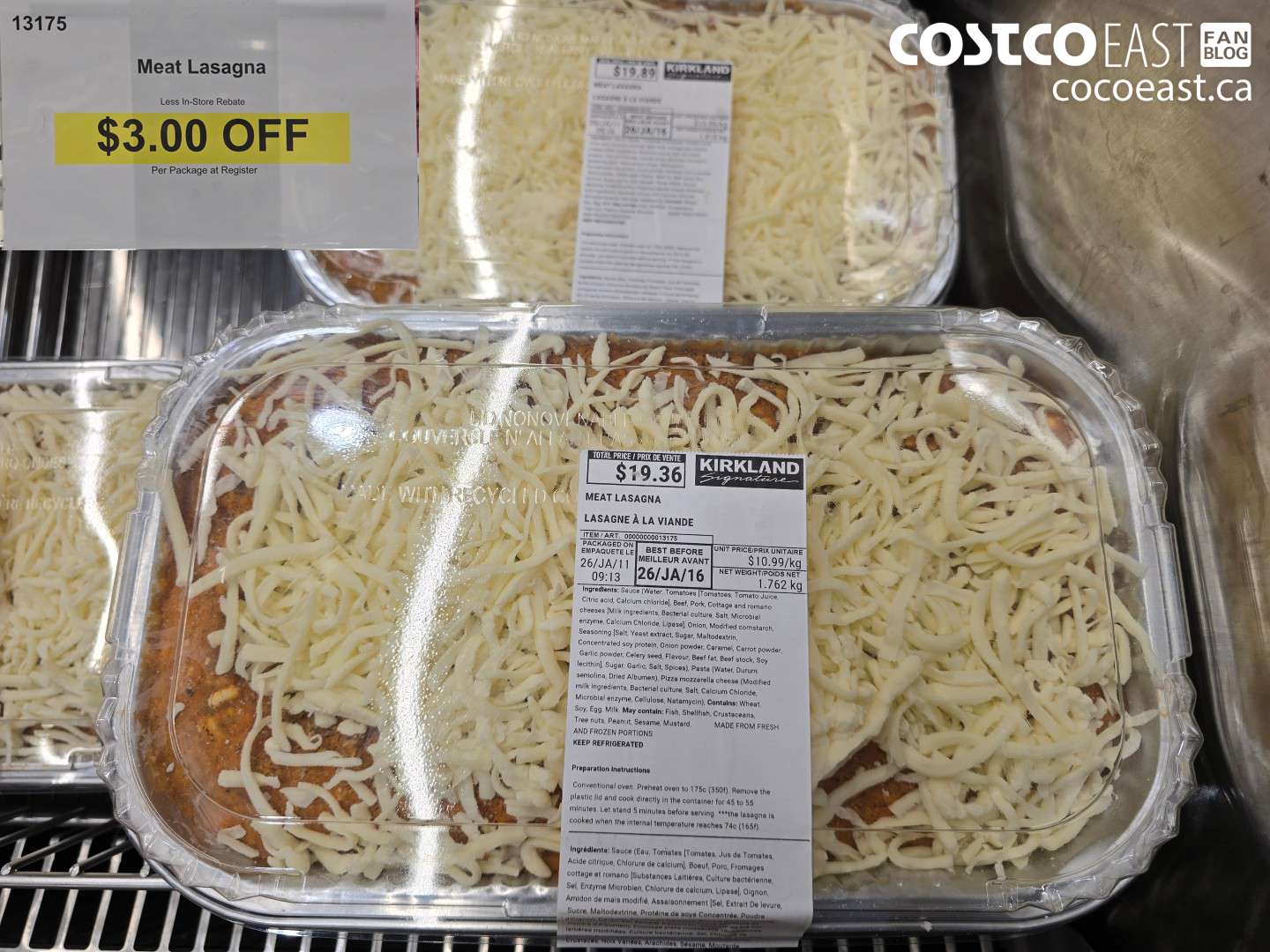 13175 MEAT LASAGNA ($3.00 INSTANT SAVINGS)