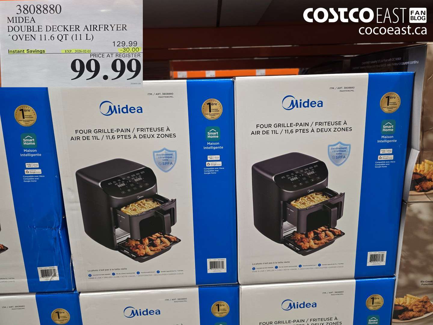 3808880 MIDEA NOUBLE DECKER AIRFRYER “OVEN 11.6 QT (11 L) ($30.00 INSTANT SAVINGS EXPIRES ON 2026-02-01) $99.99