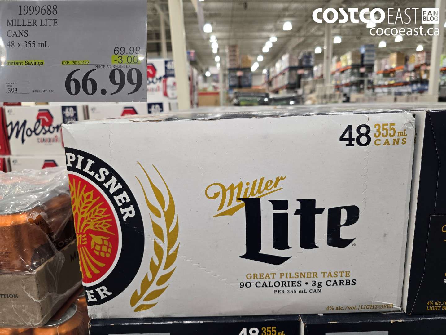 1999688 MILLER LITE CANS 48 x 355 mL ($3.00 INSTANT SAVINGS EXPIRES ON 2026-02-08) $66.99
