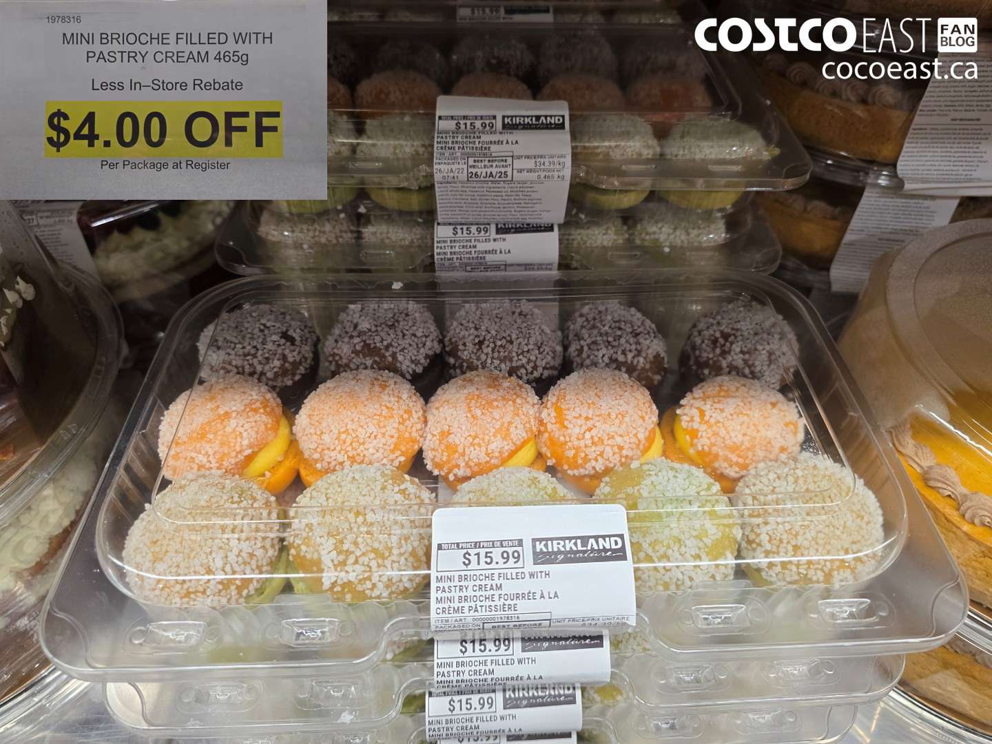 1978316 MINI BRIOCHE FILLED WITH PASTRY CREAM 465 G ($4.00 INSTANT SAVINGS)