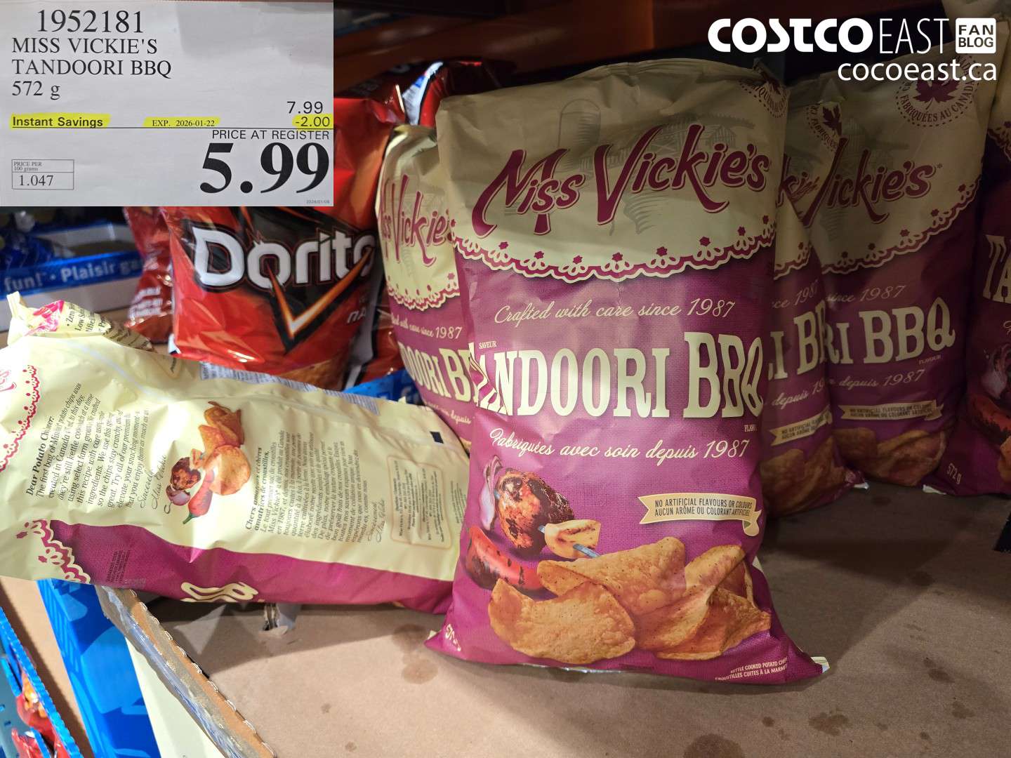 1952181 MISS VICKIE'S TANDOORI BBQ 572 G ($2.00 INSTANT SAVINGS EXPIRES ON 2026-01-22) $5.99