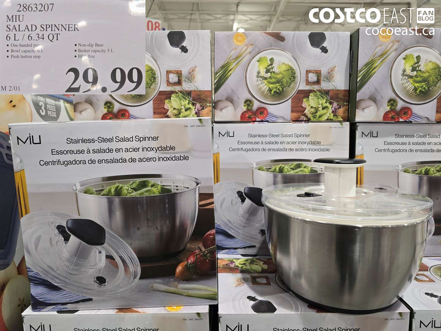 2863207 MIU SALAD SPINNER 6 L / 6.34 QT $29.99