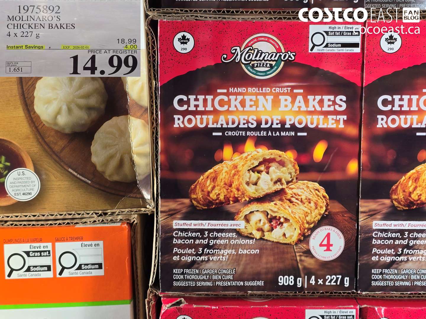 1975892 MOLINARO'S CHICKEN BAKES 4 x 227 G ($4.00 INSTANT SAVINGS EXPIRES ON 2026-02-01) $14.99