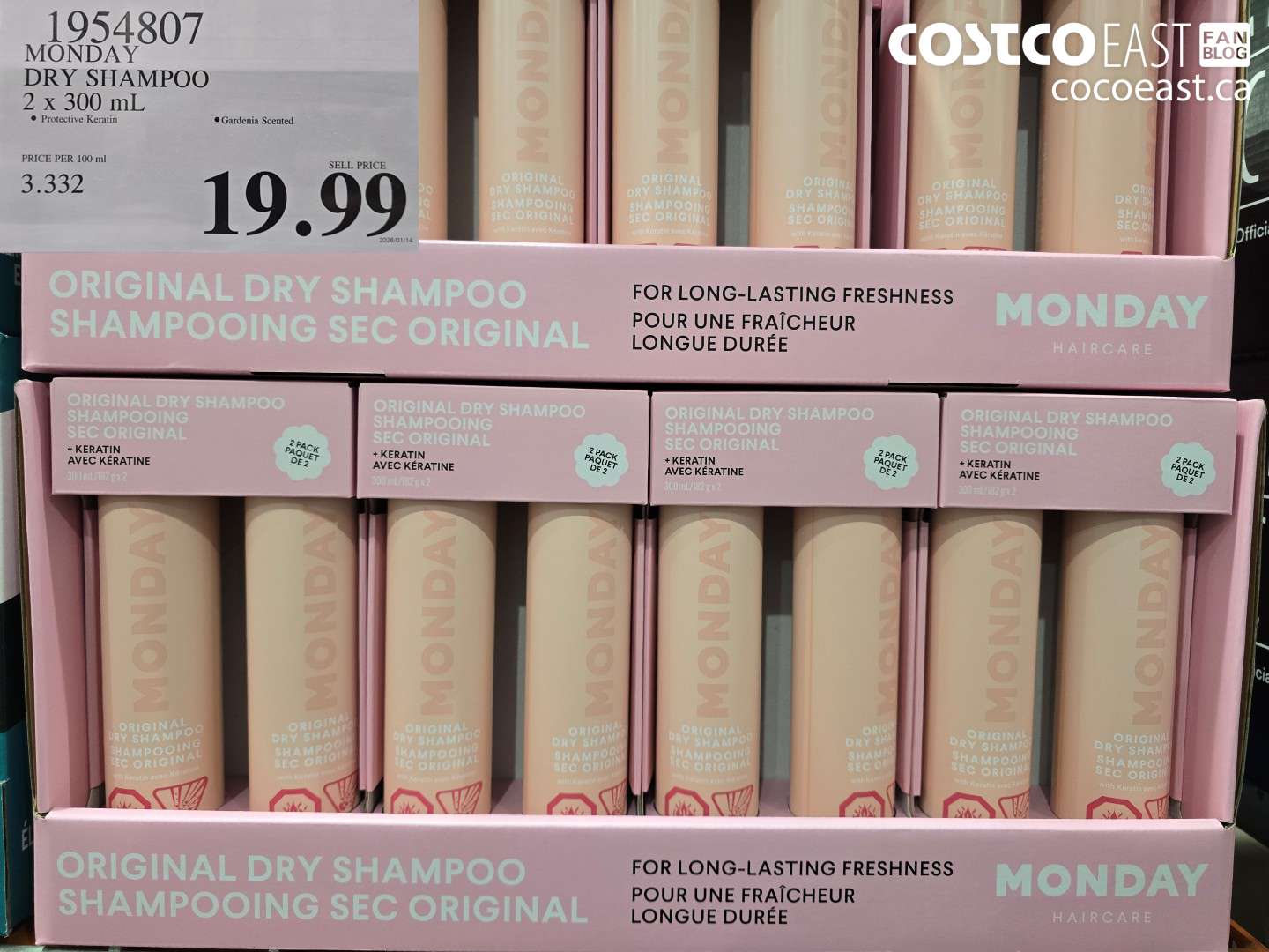 1954807 MONDAY DRY SHAMPOO 2 X 300 mL $19.99