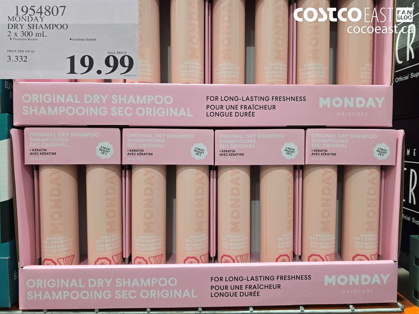 1954807 MONDAY DRY SHAMPOO 2 X 300 mL $19.99