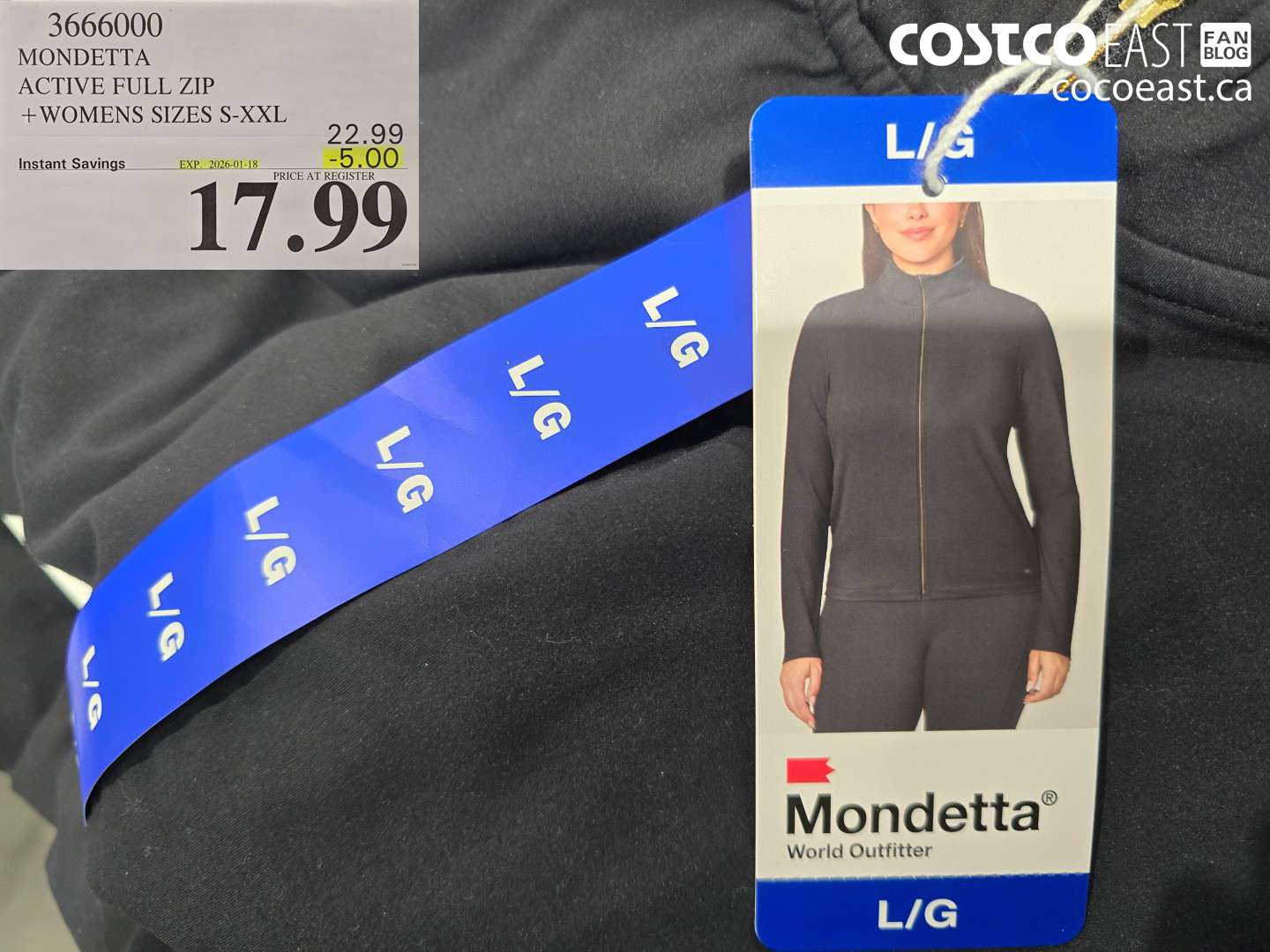 3666000 MONDETTA ACTIVE FULL ZIP +WOMENS SIZES S-XXL ($5.00 INSTANT SAVINGS EXPIRES ON 2026-01-18) $17.99