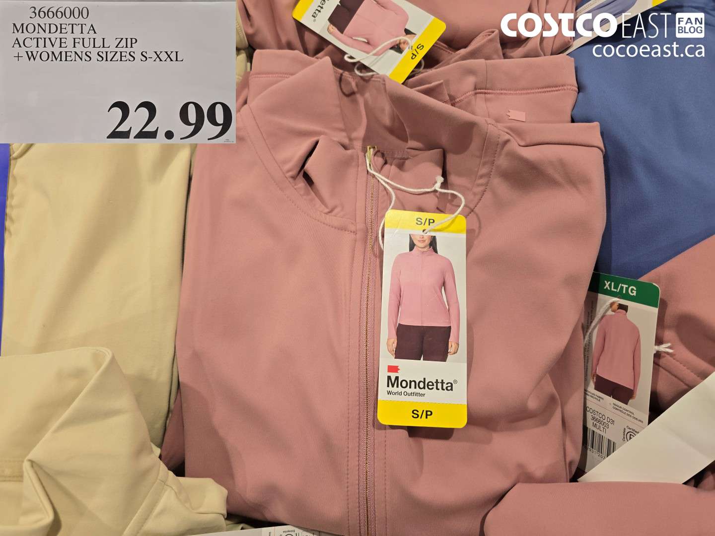 3666000 MONDETTA ACTIVE FULL ZIP +WOMENS SIZES S-XXL $22.99