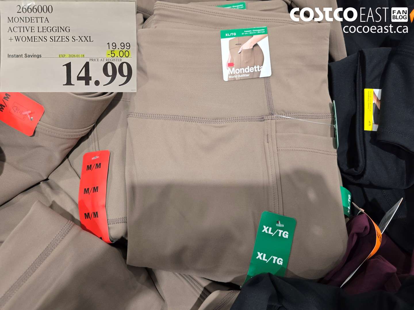 2666000 MONDETTA ACTIVE LEGGING +WOMENS SIZES S-XXL ($5.00 INSTANT SAVINGS EXPIRES ON 2026-01-18) $14.99