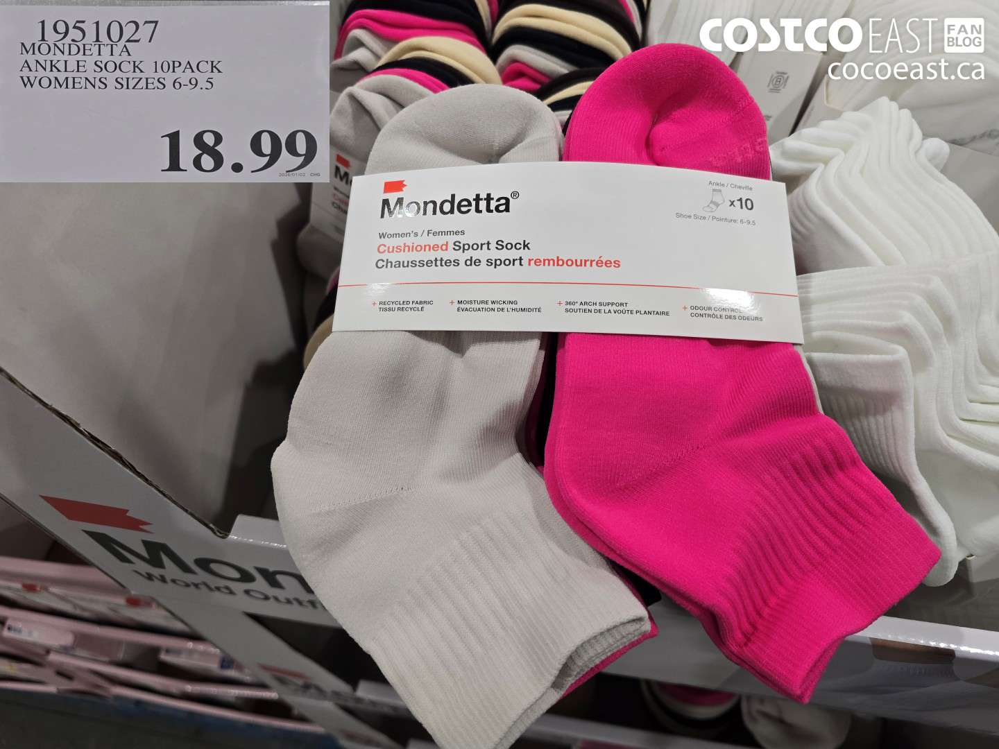 1951027 MONDETTA ANKLE SOCK 1OPACK WOMENS SIZES 6-9.5 $18.99