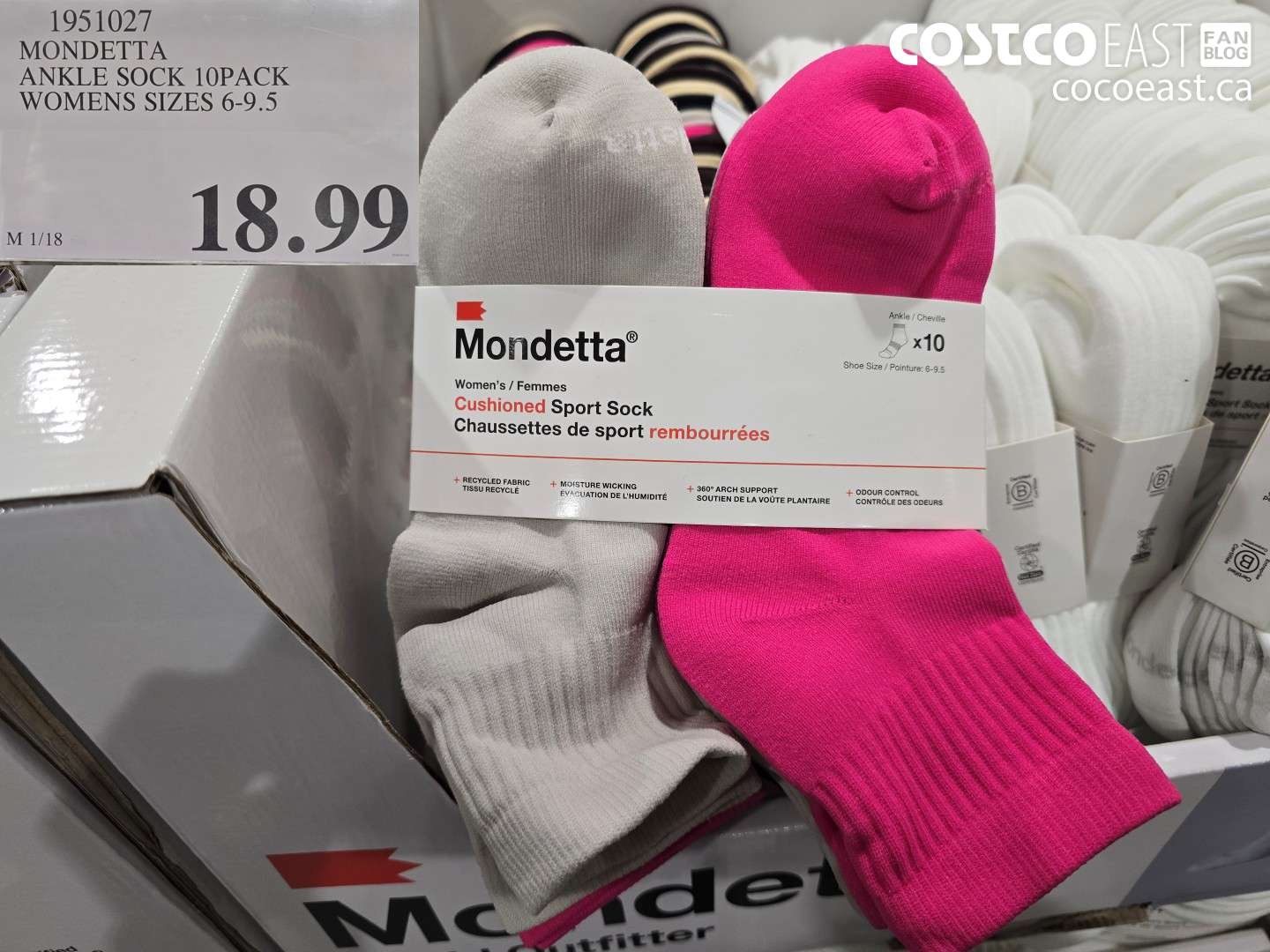 1951027 MONDETTA ANKLE SOCK 1OPACK WOMENS SIZES 6-9.5 $18.99