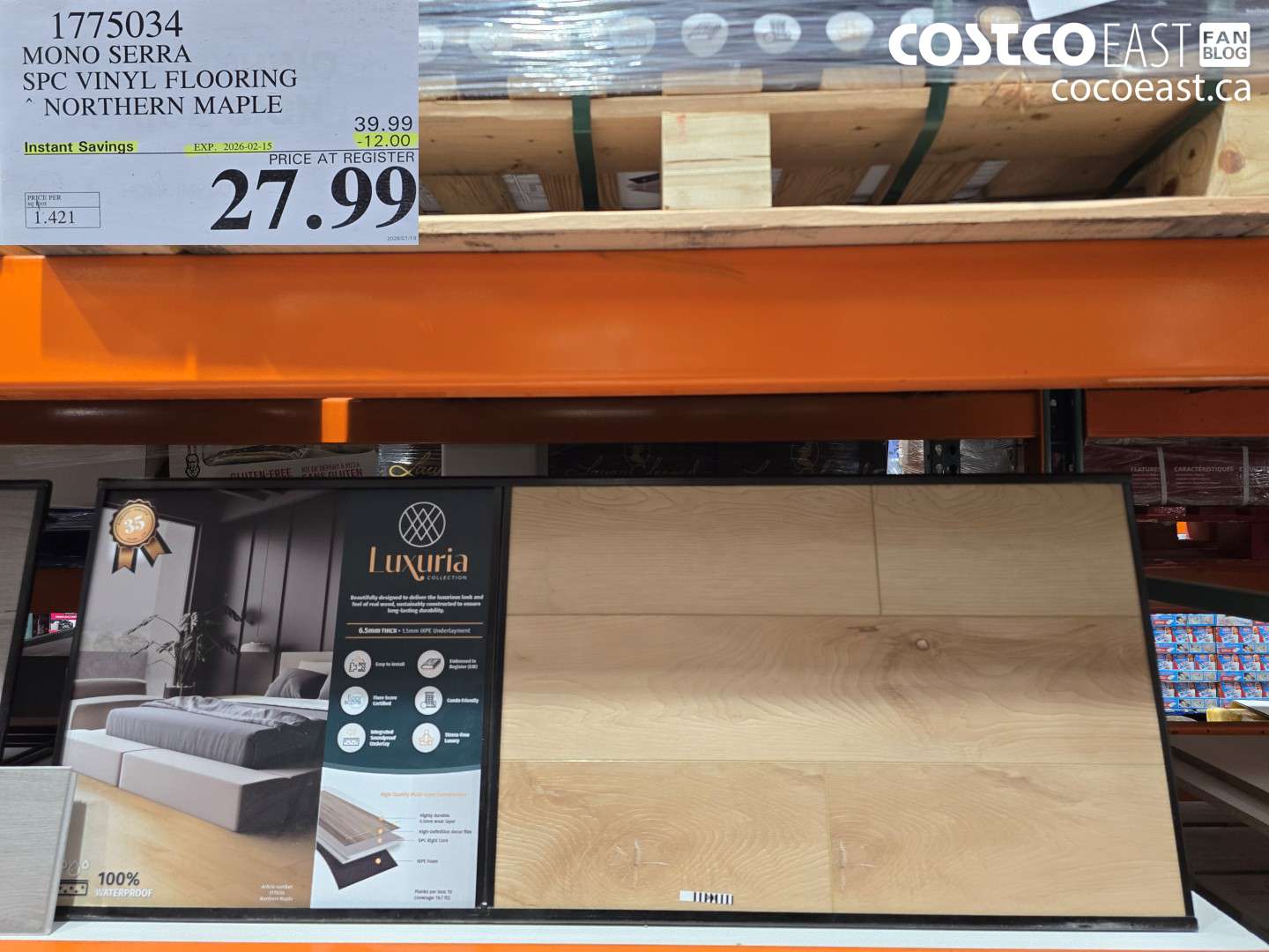 1775034 MONO SERRA SPC VINYL FLOORING NORTHERN MAPLE ($12.00 INSTANT SAVINGS EXPIRES ON 2026-02-15) $27.99