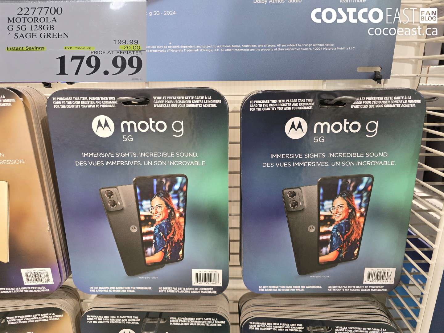 2277700 MOTOROLA G 5G 128GB SAGE GREEN ($20.00 INSTANT SAVINGS EXPIRES ON 2026-01-31) $179.99