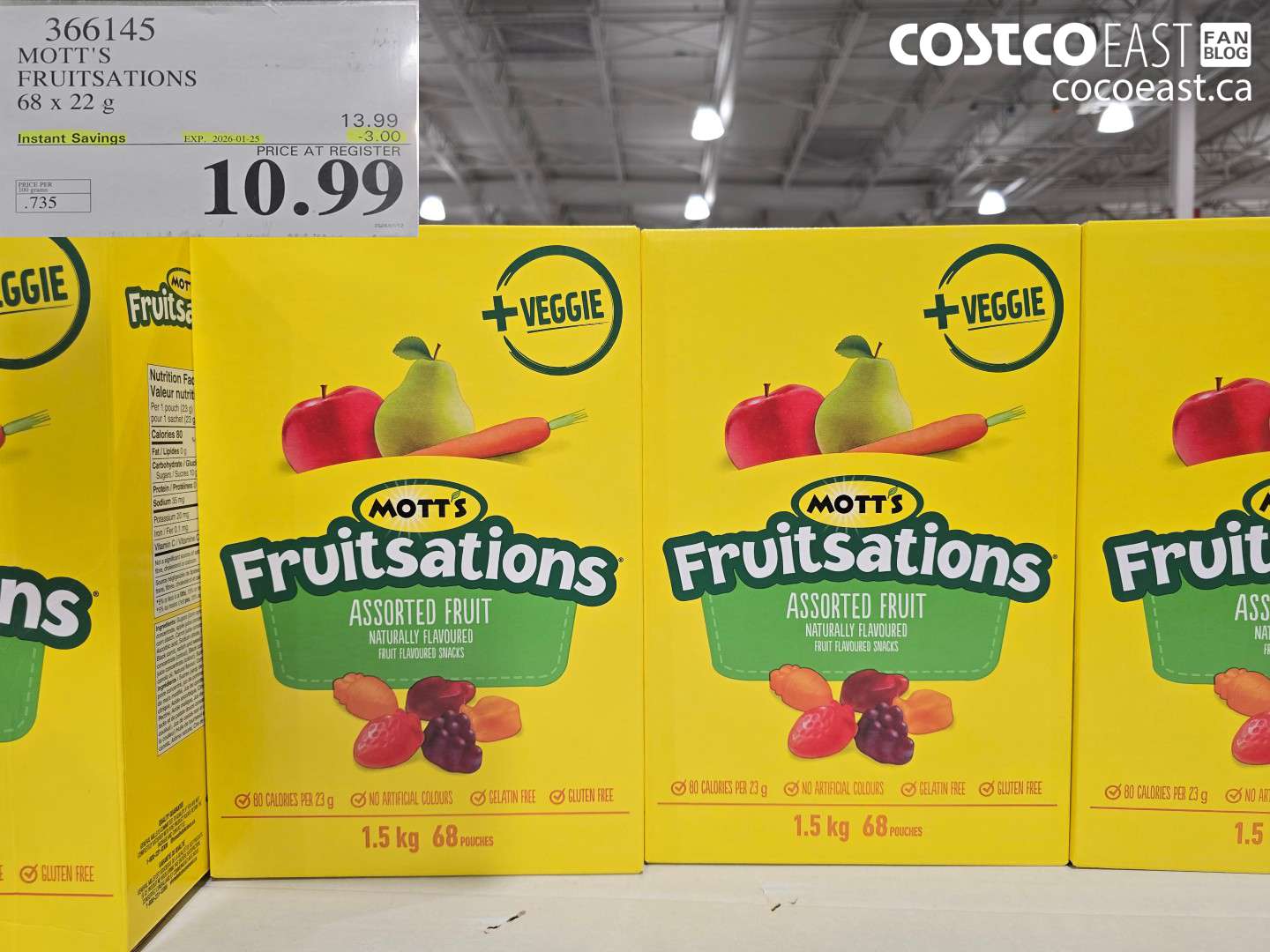 366145 MOTT'S FRUITSATIONS 68 x 22 G ($3.00 INSTANT SAVINGS EXPIRES ON 2026-01-25) $10.99