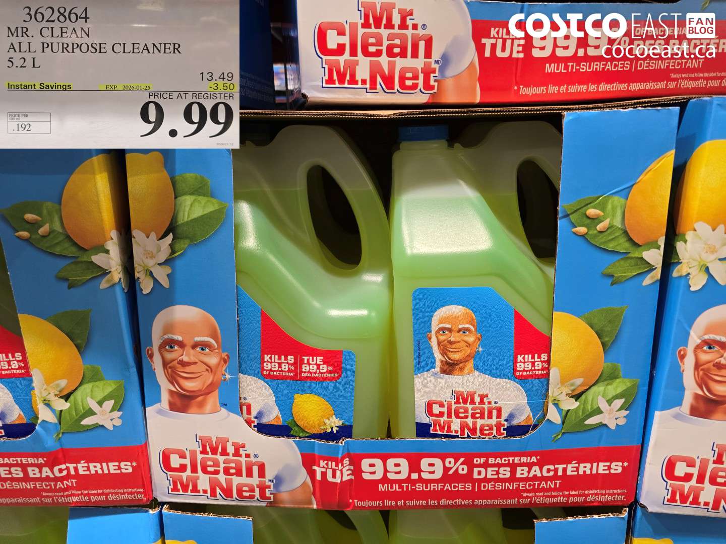 362864 MR. CLEAN ALL PURPOSE CLEANER 5.2 L ($3.50 INSTANT SAVINGS EXPIRES ON 2026-01-25) $9.99