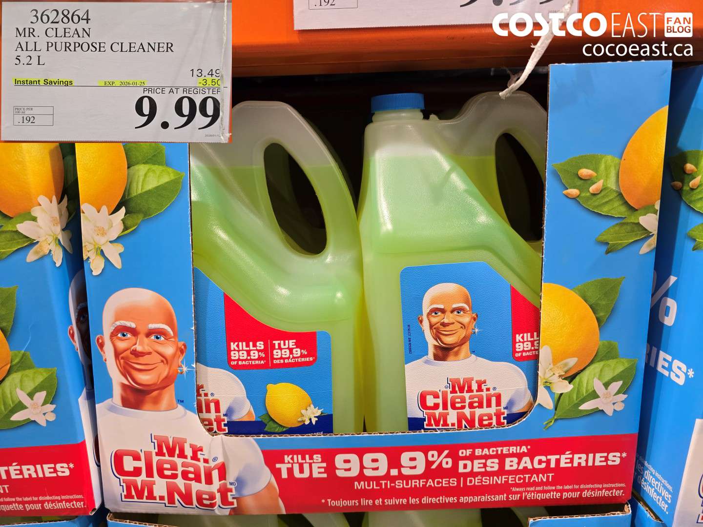 362864 MR. CLEAN ALL PURPOSE CLEANER 5.2 L ($3.50 INSTANT SAVINGS EXPIRES ON 2026-01-25) $9.99