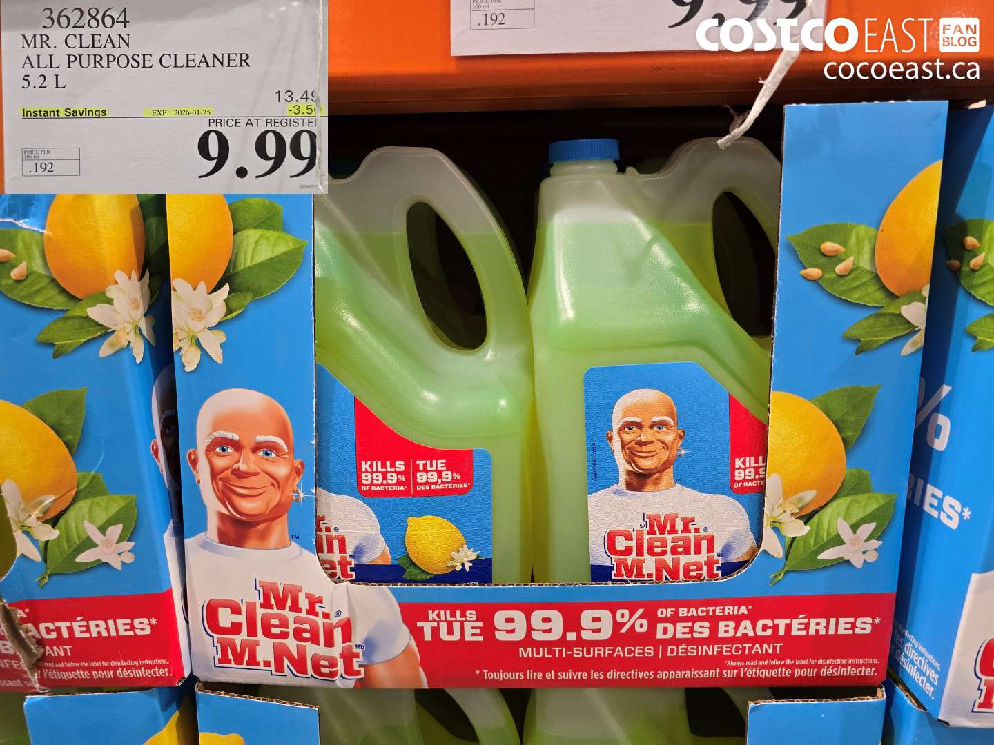 362864 MR. CLEAN ALL PURPOSE CLEANER 5.2 L ($3.50 INSTANT SAVINGS EXPIRES ON 2026-01-25) $9.99