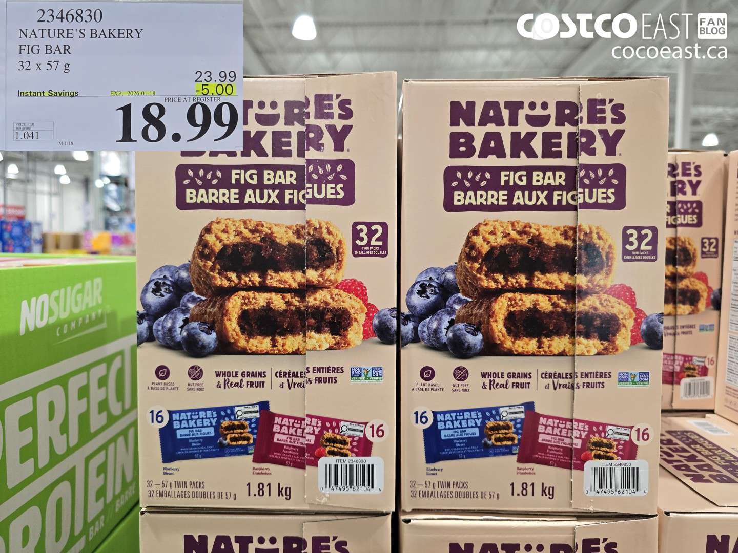 2346830 NATURE'S BAKERY FIG BAR 32 X 57 G ($5.00 INSTANT SAVINGS EXPIRES ON 2026-01-18) $18.99