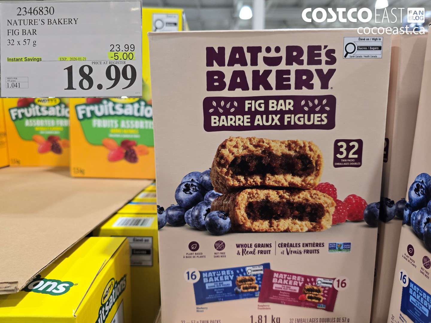 2346830 NATURE'S BAKERY FIG BAR 32 X 57 G ($5.00 INSTANT SAVINGS EXPIRES ON 2026-01-21) $18.99