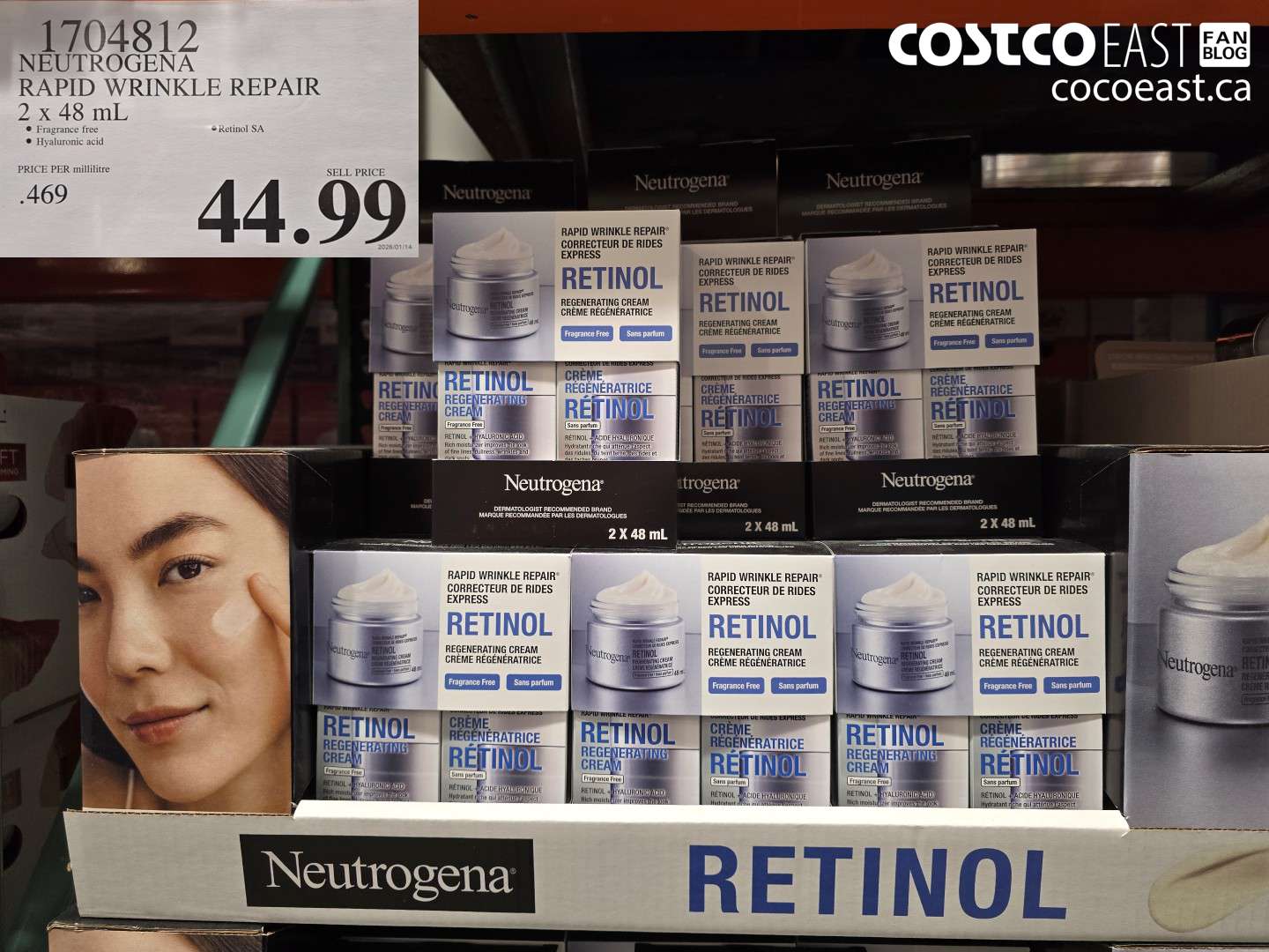 1704812 NEUTROGENA RAPID WRINKLE REPAIR 2 x 48 mL $44.99