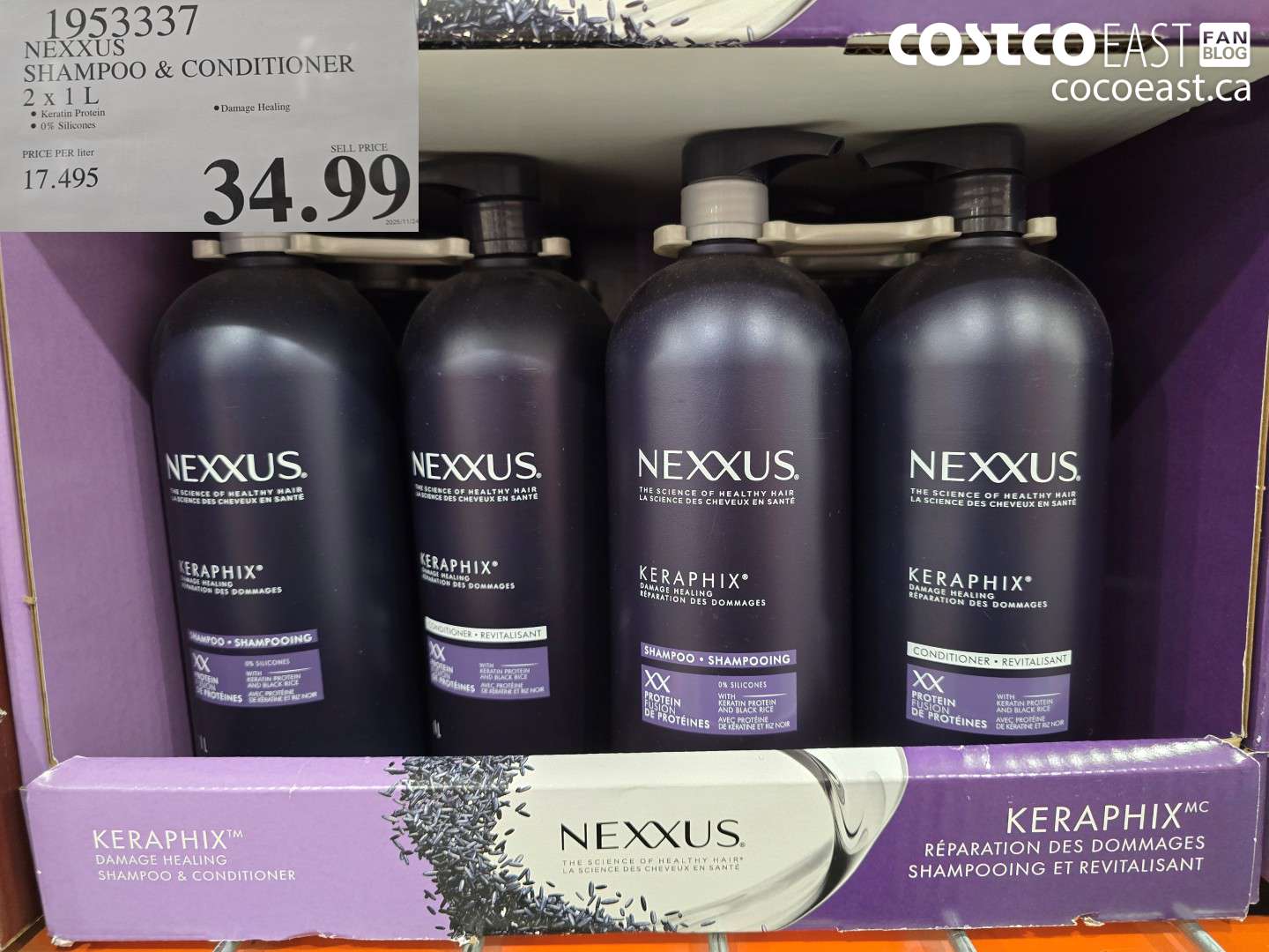 1953337 NEXXUS SHAMPOO & CONDITIONER 2 X 1 L $34.99