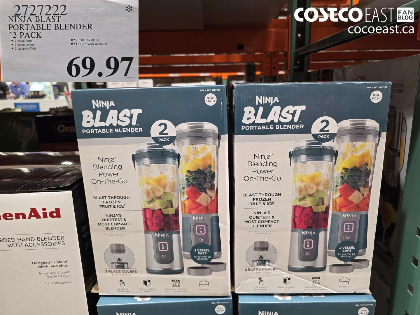 2727222 NINJA BLAST PORTABLE BLENDER 2-PACK $69.97