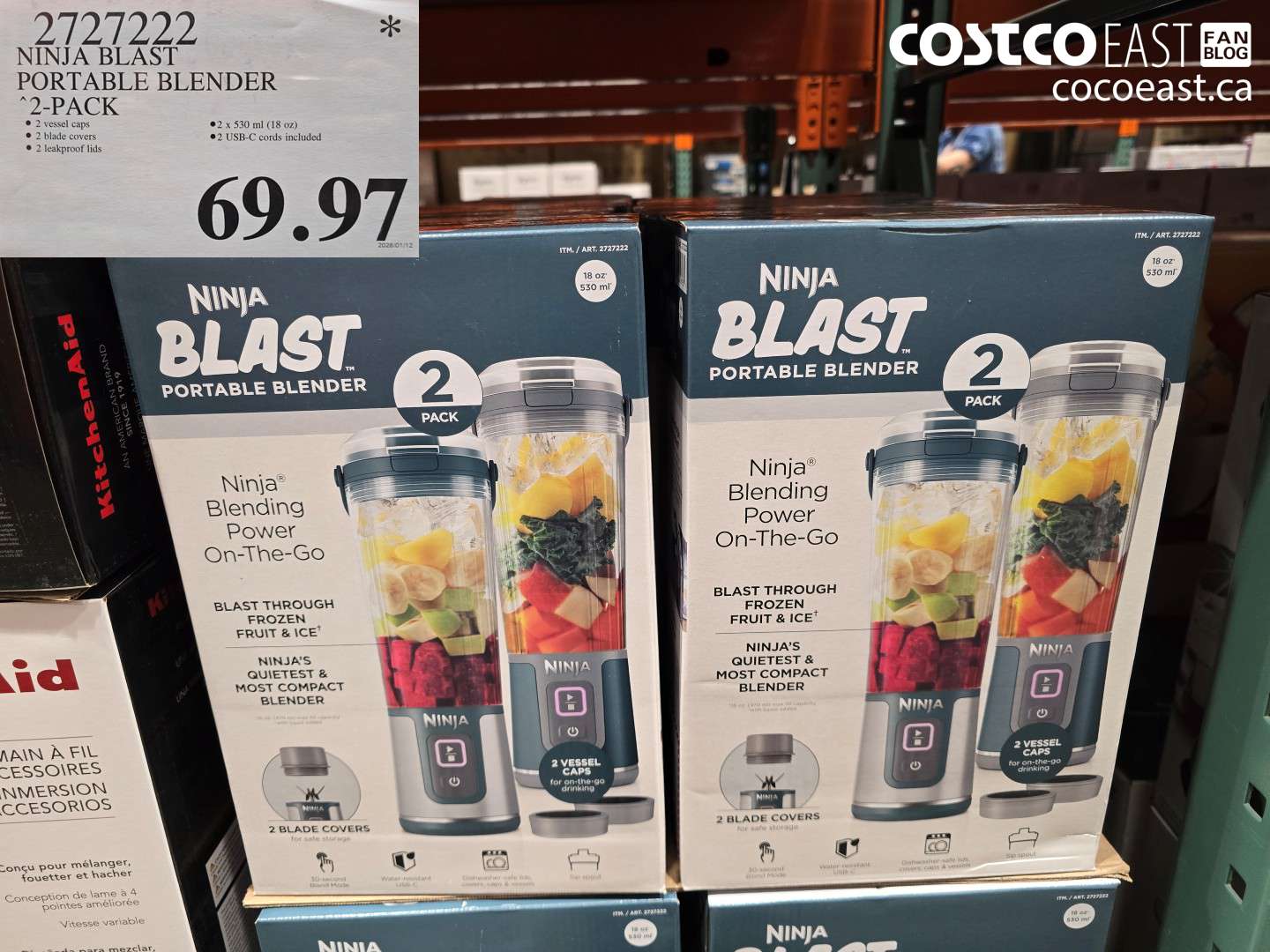 2727222 NINJA BLAST PORTABLE BLENDER 2-PACK $69.97