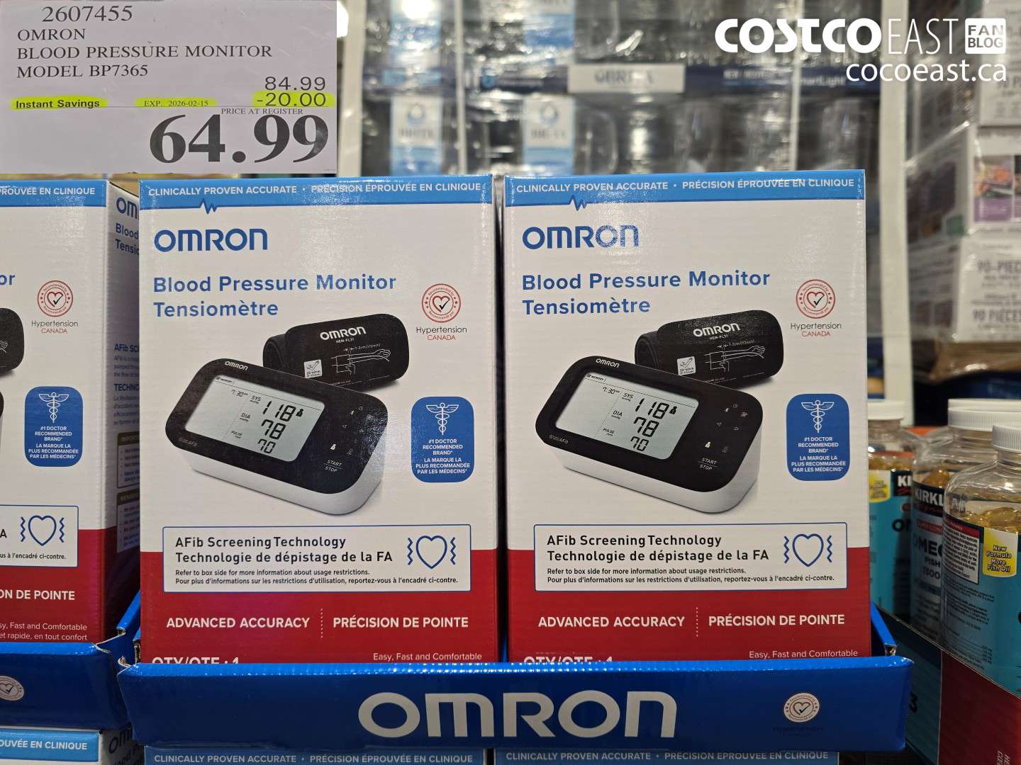 2607455 OMRON BLOOD PRESSURE MONITOR MODEL BP7365 ($20.00 INSTANT SAVINGS EXPIRES ON 2026-02-15) $64.99