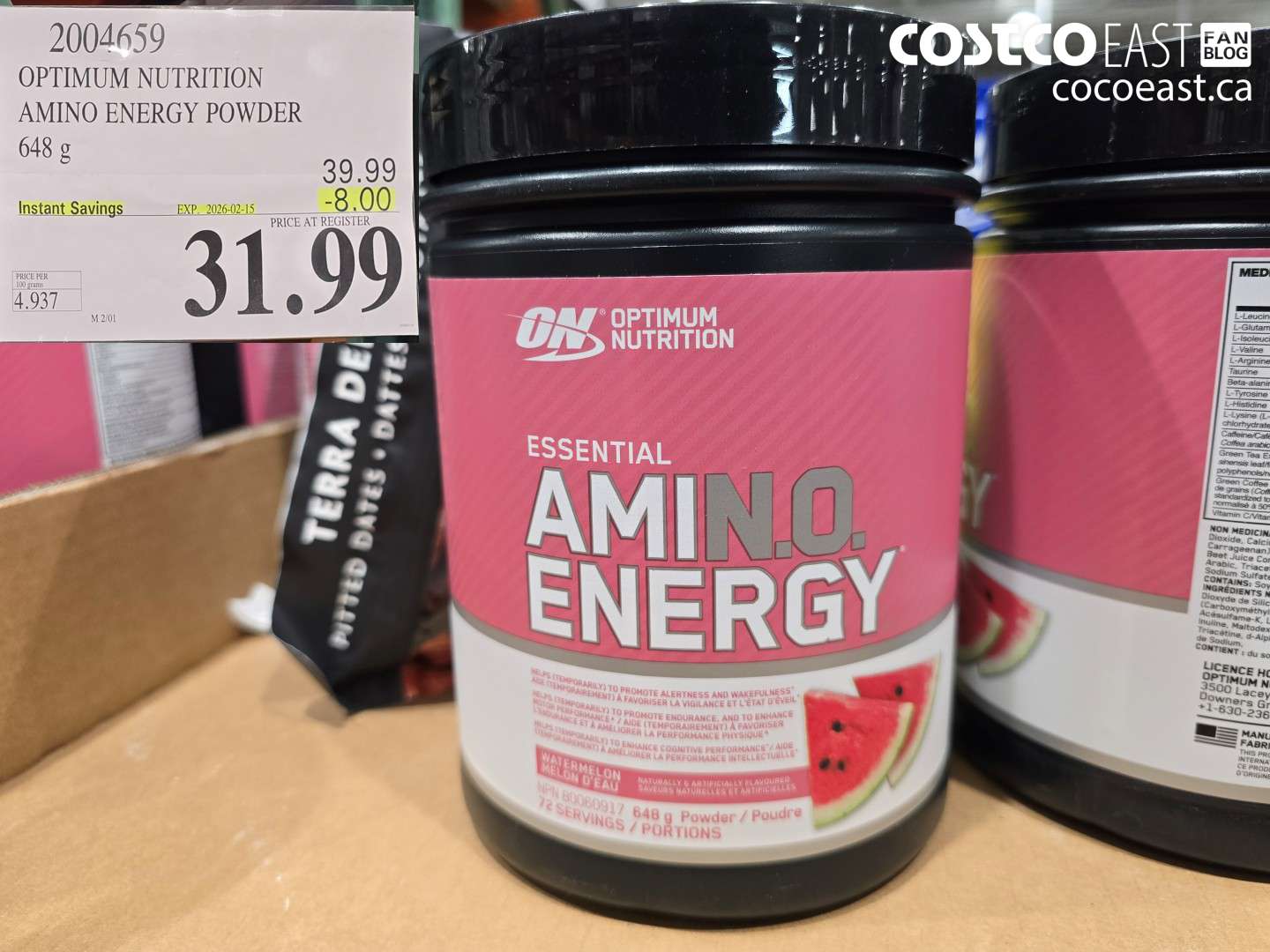 2004659 OPTIMUM NUTRITION AMINO ENERGY POWDER 648 G ($8.00 INSTANT SAVINGS EXPIRES ON 2026-02-15) $31.99