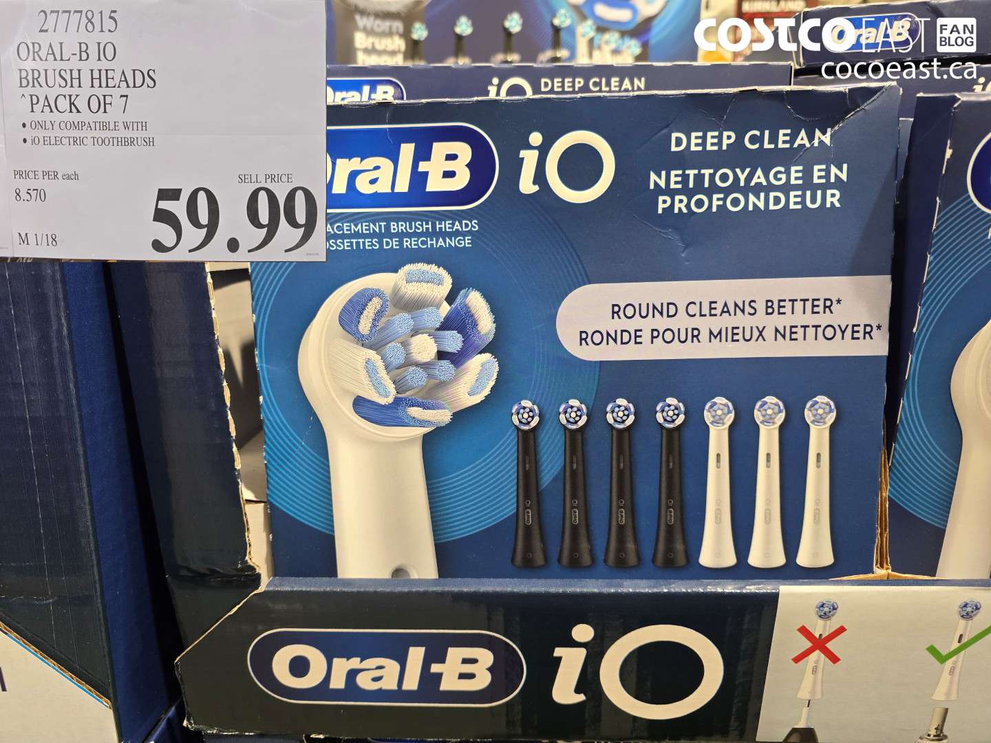 2777815 ORAL-B IO BRUSH HEADS “PACK OF 7 $59.99