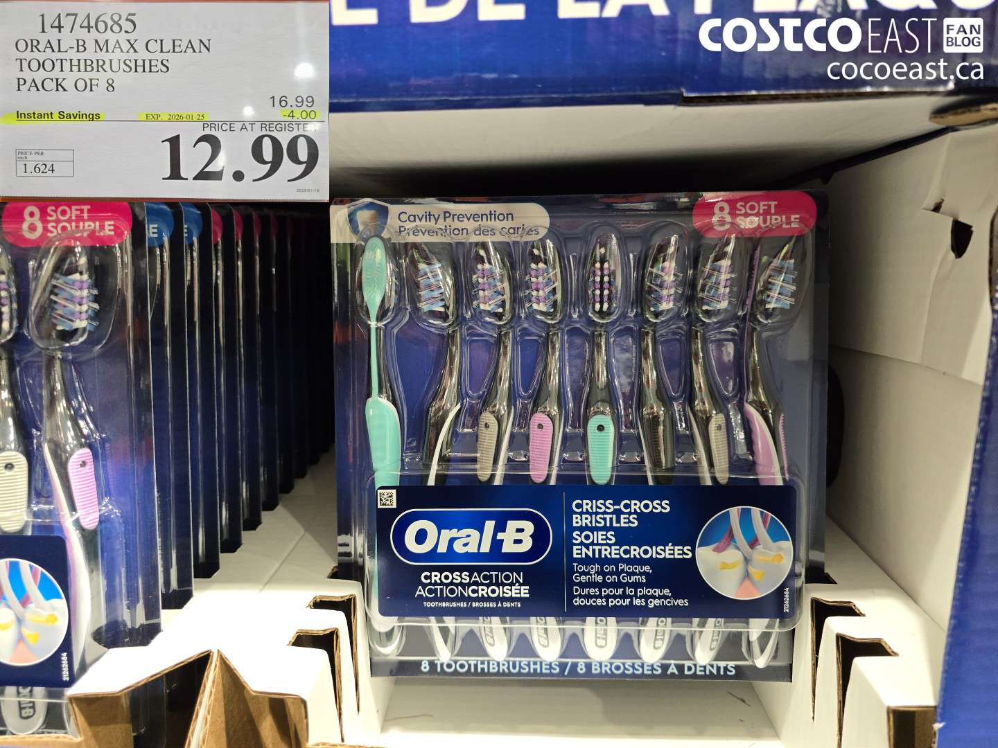 1474685 ORAL-B MAX CLEAN TOOTHBRUSHES PACK OF 8 ($4.00 INSTANT SAVINGS EXPIRES ON 2026-01-25) $12.99