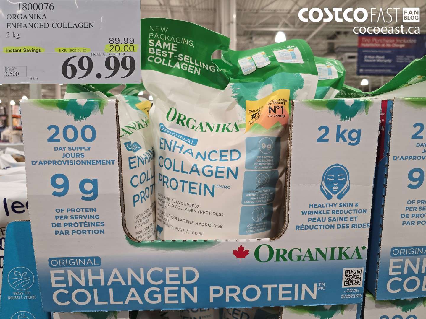 1800076 ORGANIKA ENHANCED COLLAGEN 2kg ($20.00 INSTANT SAVINGS EXPIRES ON 2026-01-18) $69.99