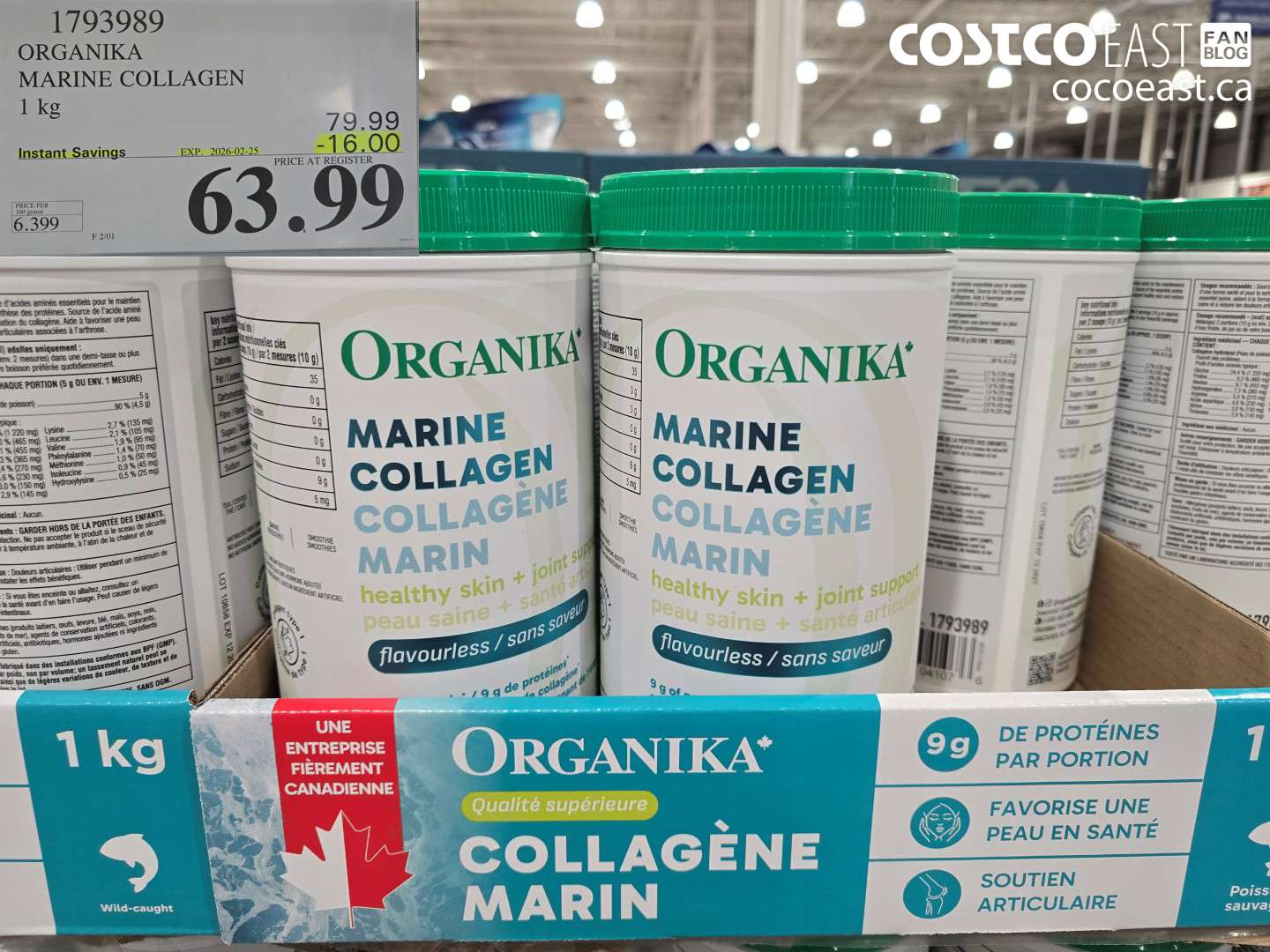 1793989 ORGANIKA MARINE COLLAGEN 1kg ($16.00 INSTANT SAVINGS EXPIRES ON 2026-02-25) $63.99