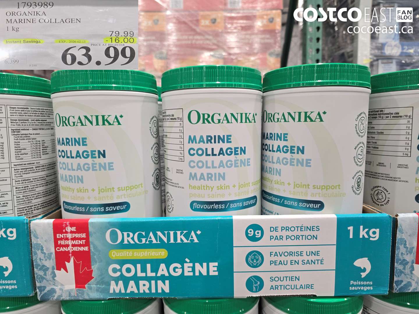 1793989 ORGANIKA MARINE COLLAGEN 1kg ($16.00 INSTANT SAVINGS EXPIRES ON 2026-02-15) $63.99