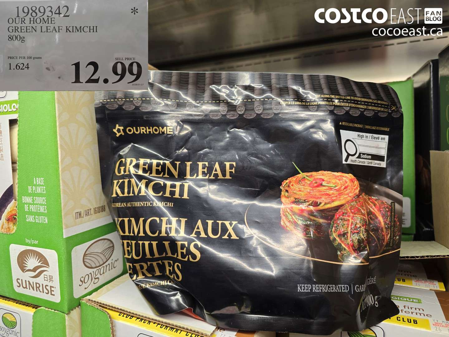 1989342 OUR HOME GREEN LEAF KIMCHI 800 G $12.99