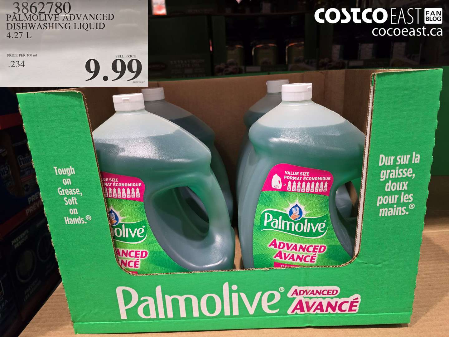3862780 PALMOLIVE ADVANCED DISHWASHING LIQUID 4.27L $9.99
