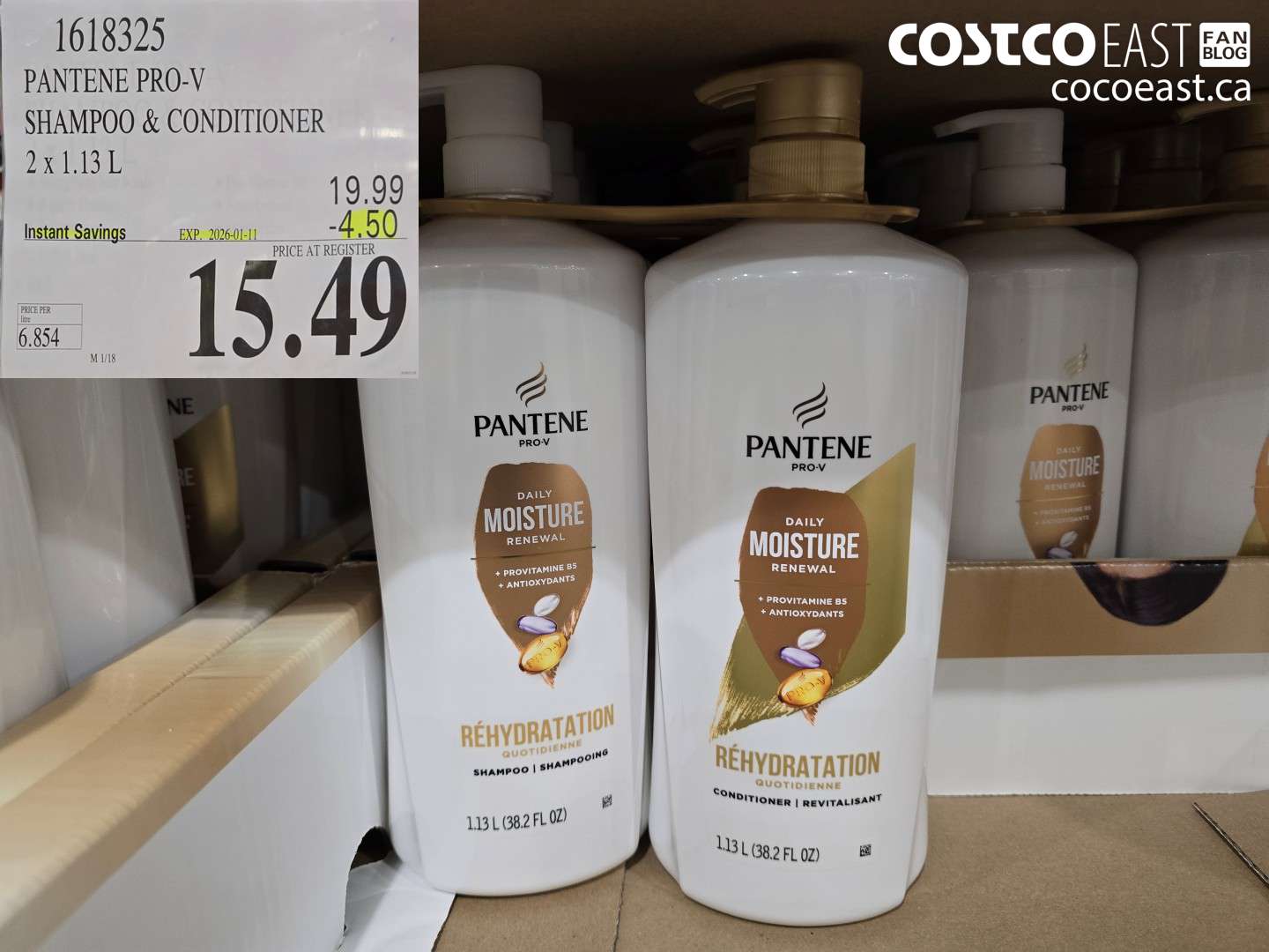 1618325 PANTENE DMR SHAMPOO & CONDITIONER 2 x 1.13L ($4.50 INSTANT SAVINGS EXPIRES ON 2026-10-11) $15.49
