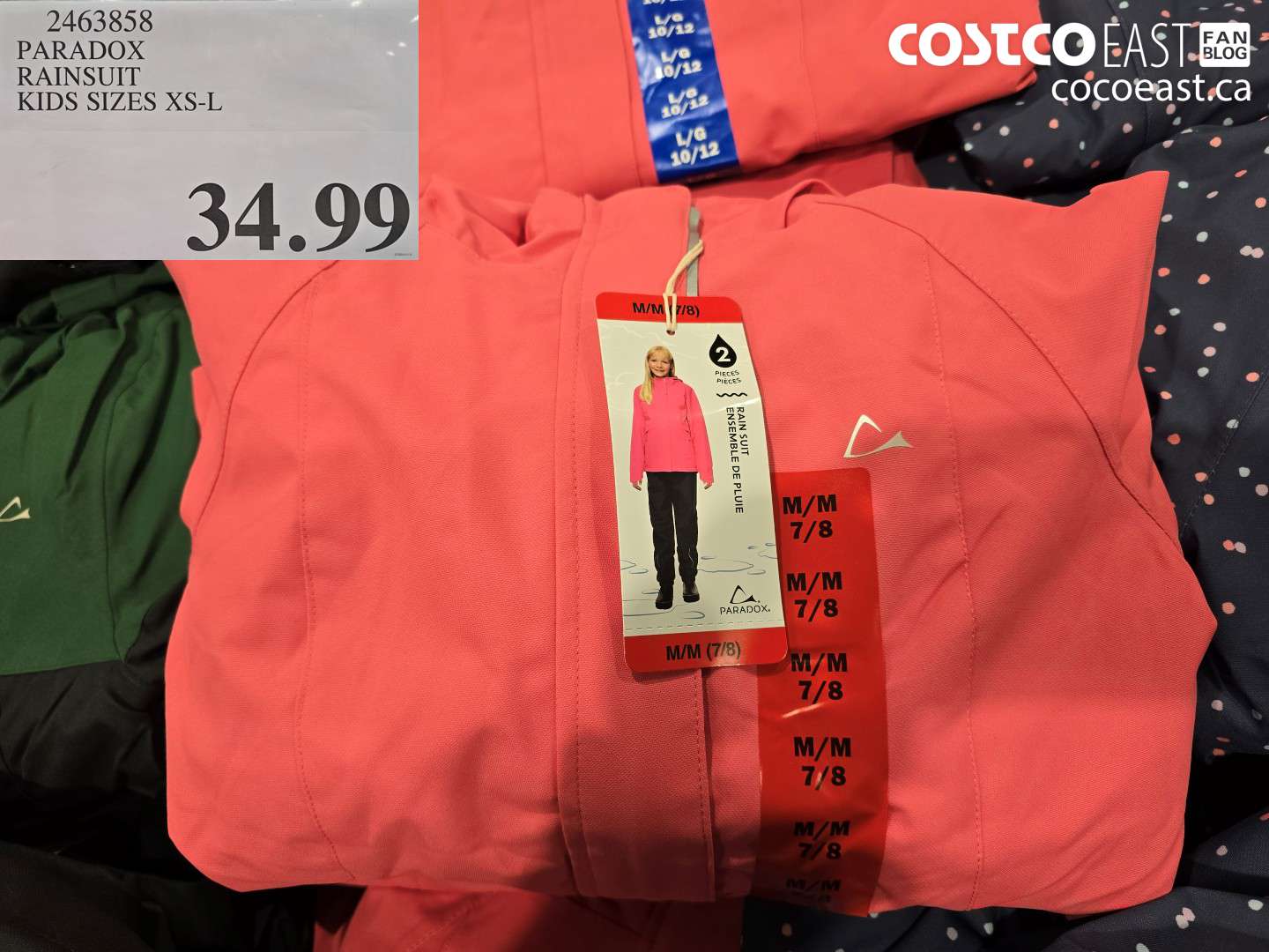 2463858 PARADOX RAINSUIT KIDS SIZES XS-L $34.99