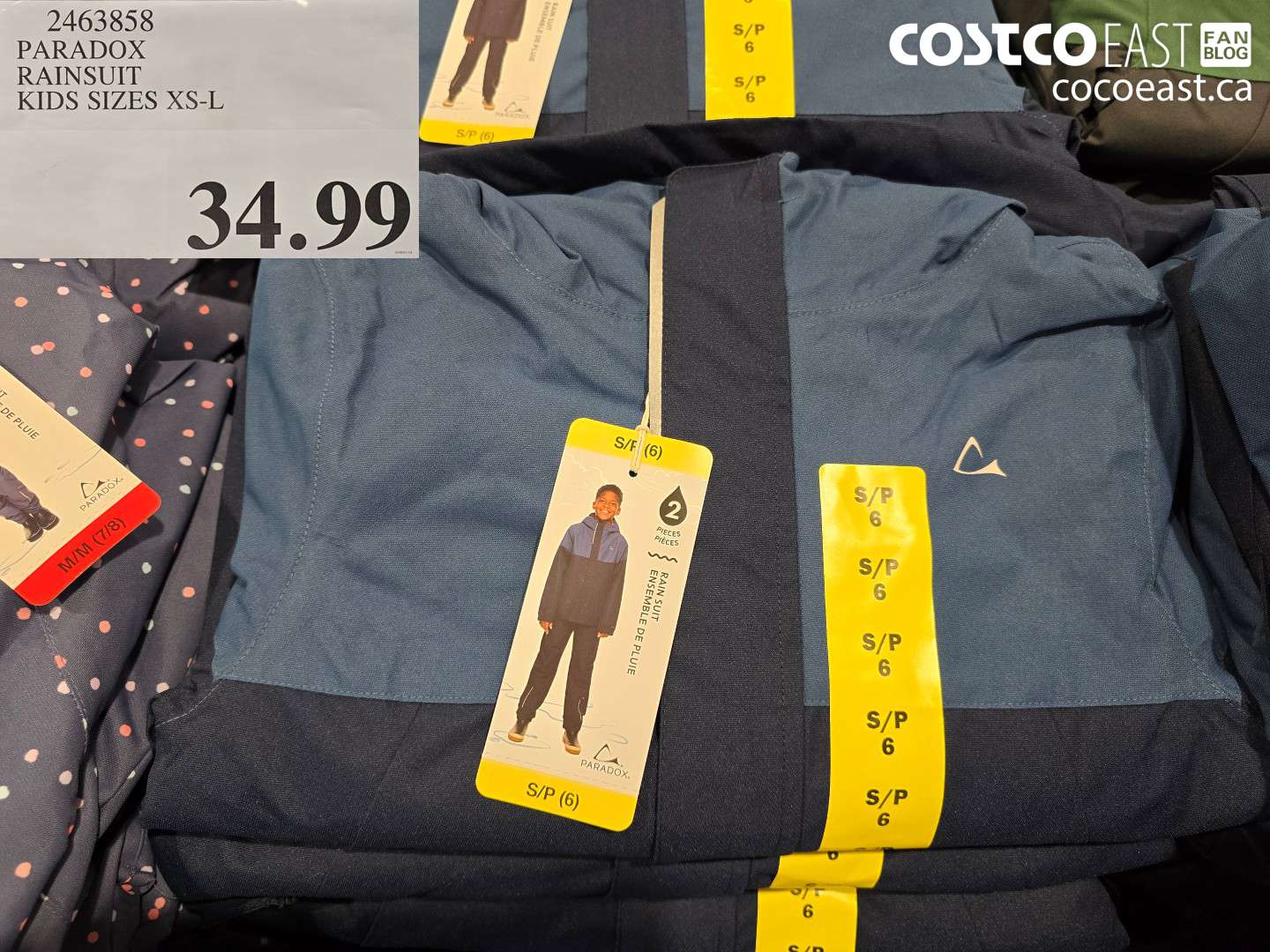 2463858 PARADOX RAINSUIT KIDS SIZES XS-L $34.99