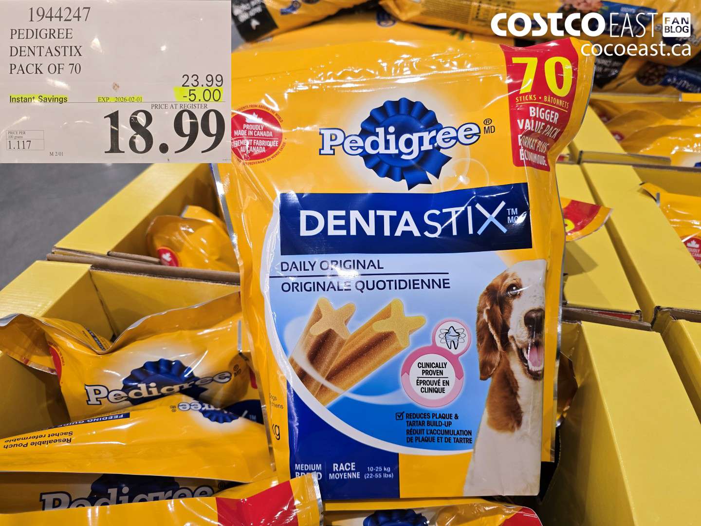 1944247 PEDIGREE DENTASTIX PACK OF 70 ($5.00 INSTANT SAVINGS EXPIRES ON 2026-02-01) $18.99