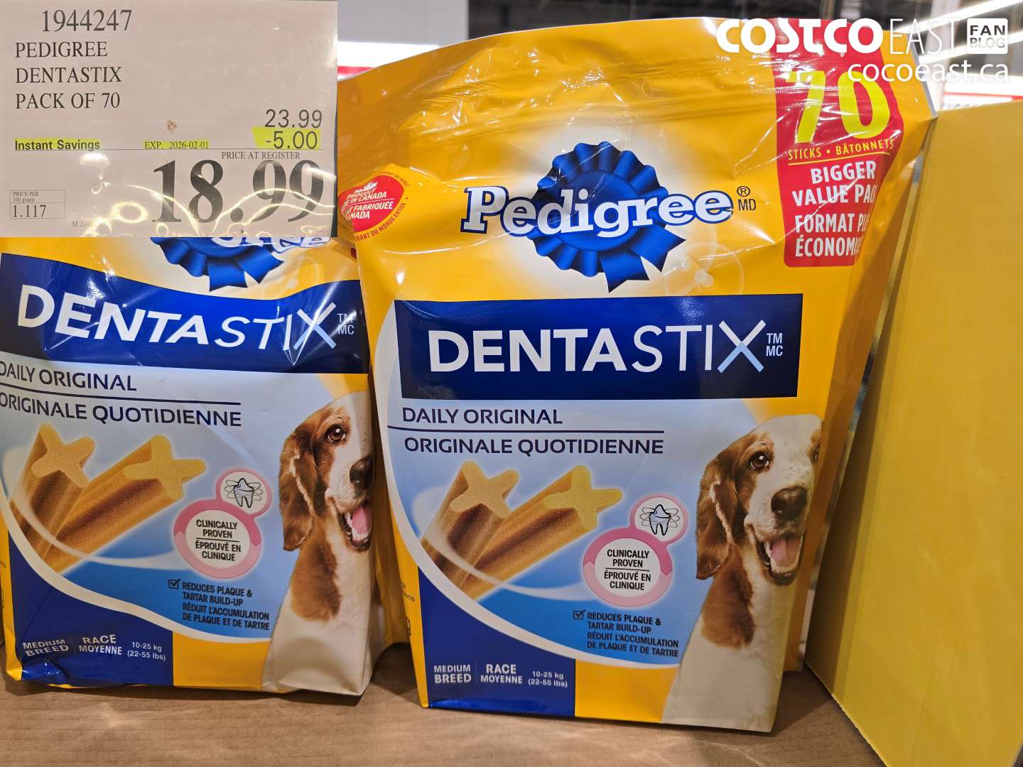 1944247 PEDIGREE DENTASTIX PACK OF 70 ($5.00 INSTANT SAVINGS EXPIRES ON 2026-02-01) $18.99