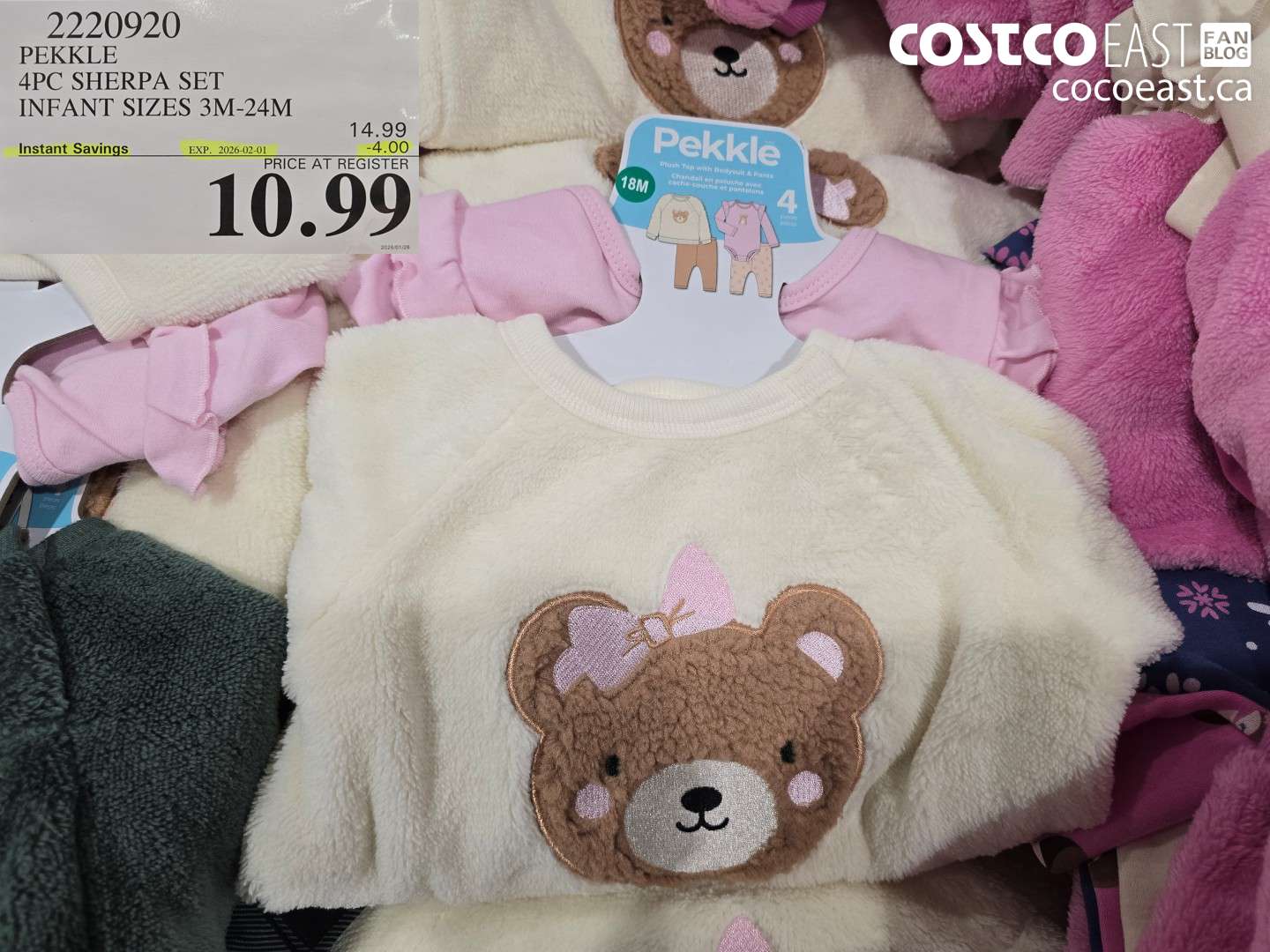 2220920 PEKKLE 4PC SHERPA SET INFANT SIZES 3M-24M ($4.00 INSTANT SAVINGS EXPIRES ON 2026-02-01) $10.99