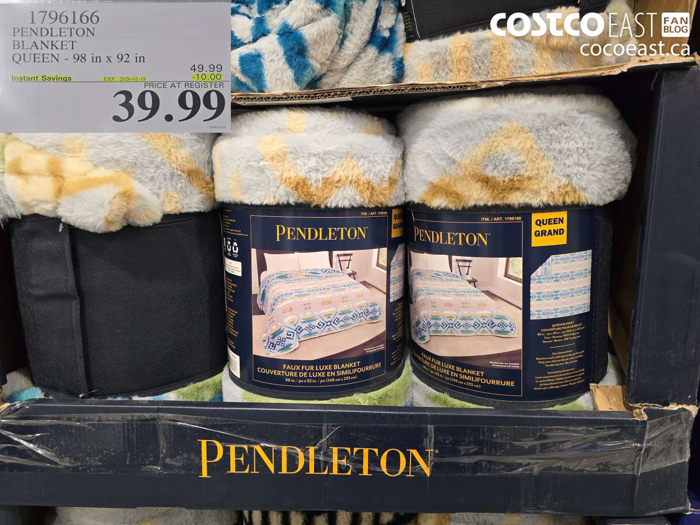 1796166 PENDLETON BLANKET QUEEN 98 IN X 92 IN ($10.00 INSTANT SAVINGS EXPIRES ON 2026-01-18) $39.99