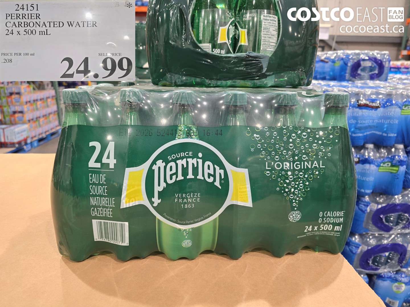 24151 PERRIER CARBONATED WATER 24 x 500 mL $24.99
