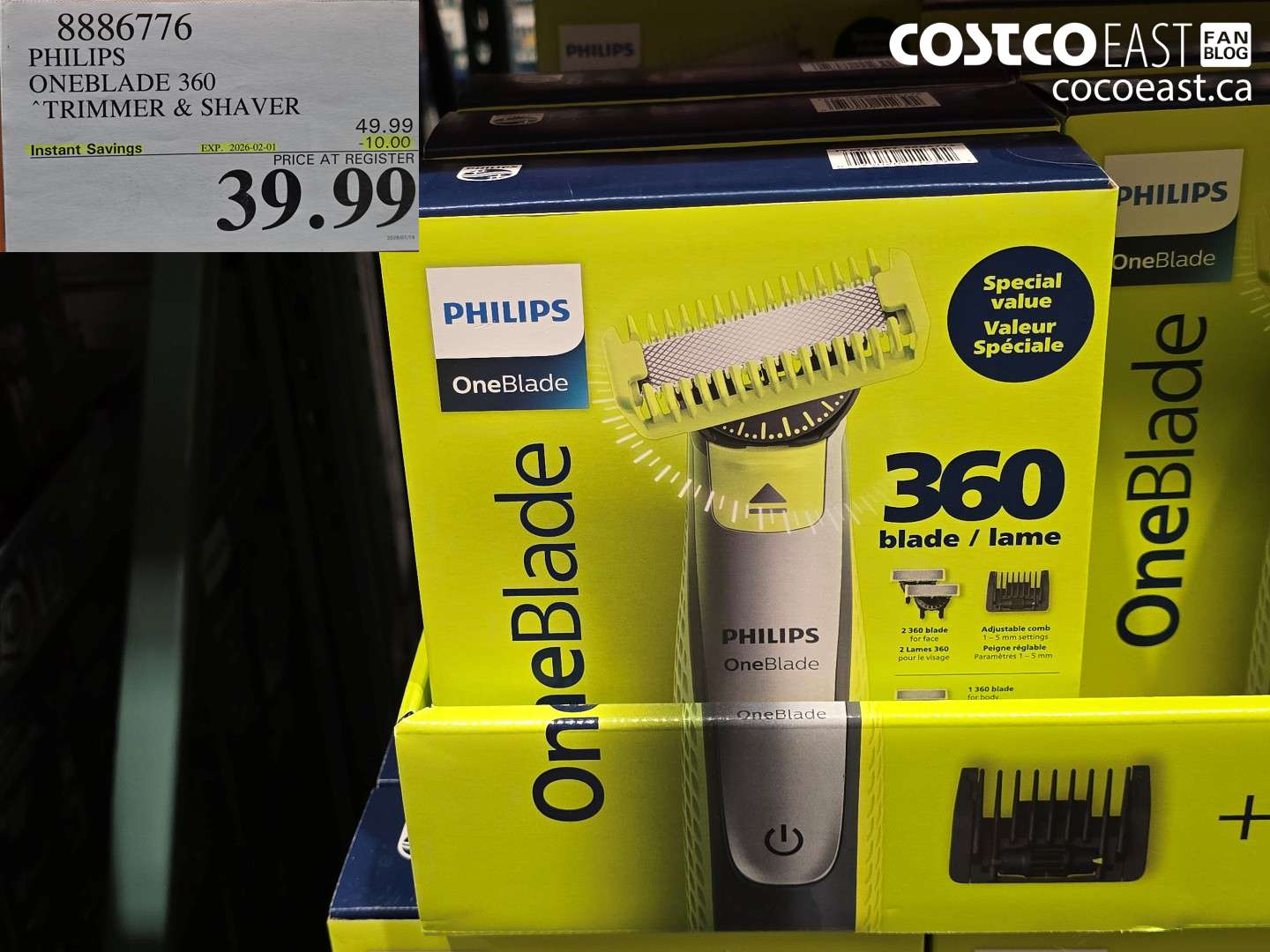 8886776 PHILIPS ONEBLADE 360 TRIMMER & SHAVER ($10.00 INSTANT SAVINGS EXPIRES ON 2026-02-01) $39.99
