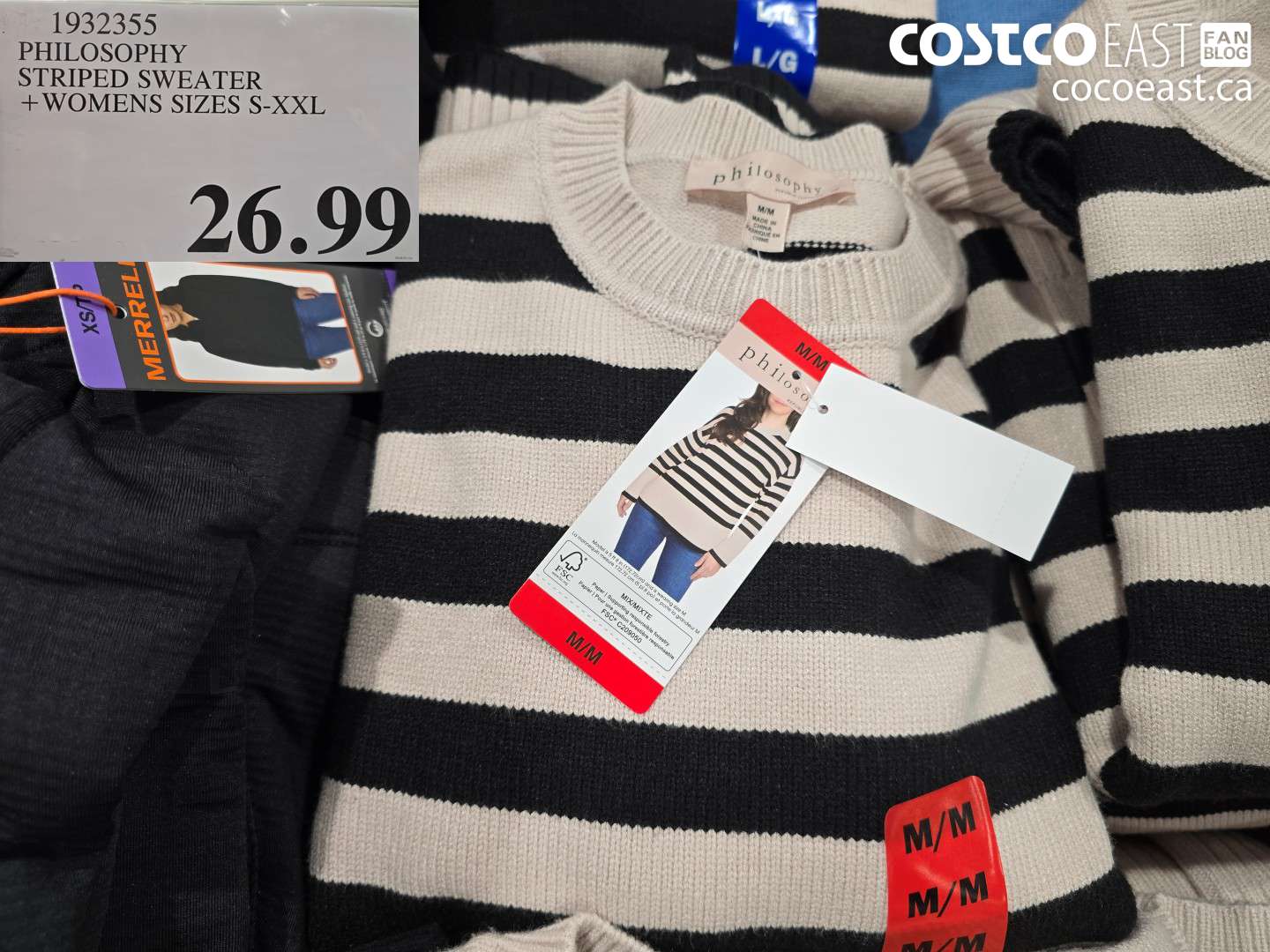 1932355 PHILOSOPHY STRIPED SWEATER +WOMENS SIZES S-XXL $26.99