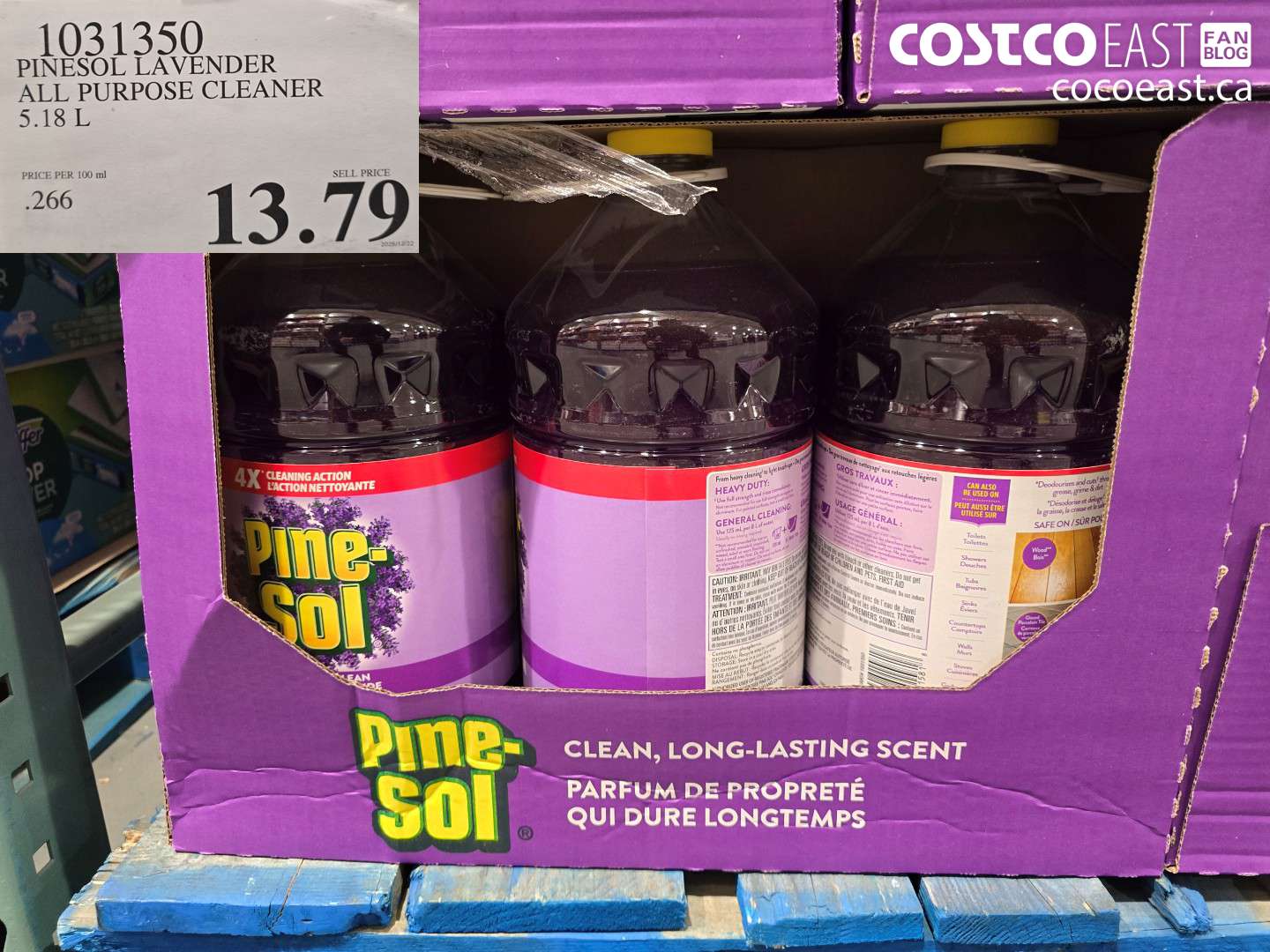 1031350 PINESOL LAVENDER ALL PURPOSE CLEANER 5.18 L $13.79