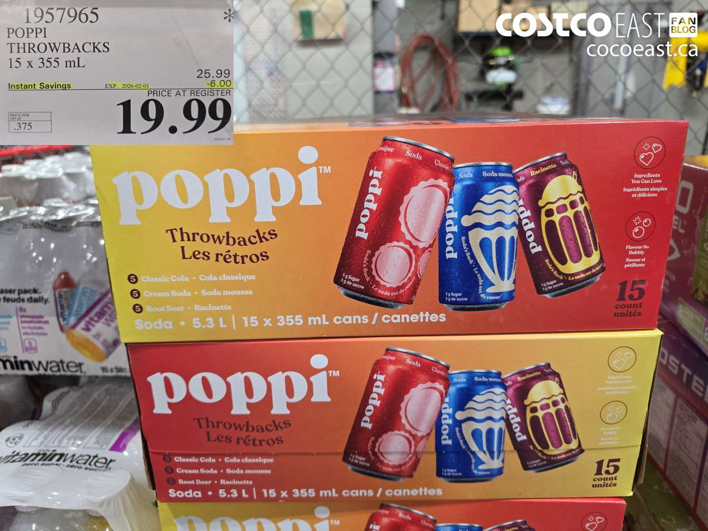 1957965 POPPI THROWBACKS 15 X 355 ML ($6.00 INSTANT SAVINGS EXPIRES ON 2026-02-01) $19.99