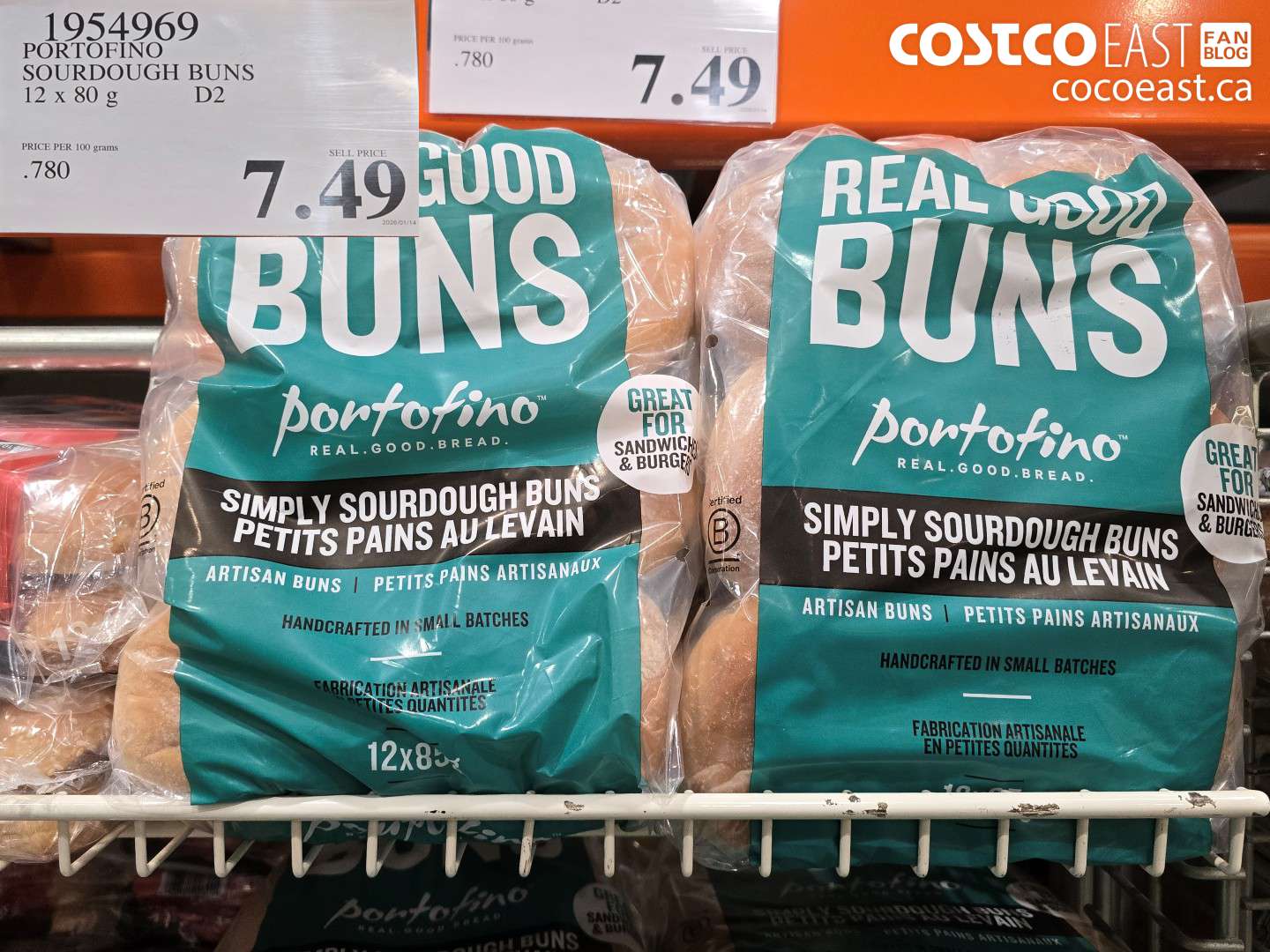 1954969 PORTOFINO SOURDOUGH BUNS 12x 80g D2 $7.49